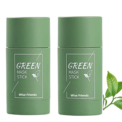 2 Pack Green Tea Cleansing Mask Stick - Deep Pore Cleanse & Blackhead Remover for All Skin Types | Oil Control & Acne Treatment | Includes 1 Nose Sticker | Perfect for Daily Skincare Routine & Spa Night at Home