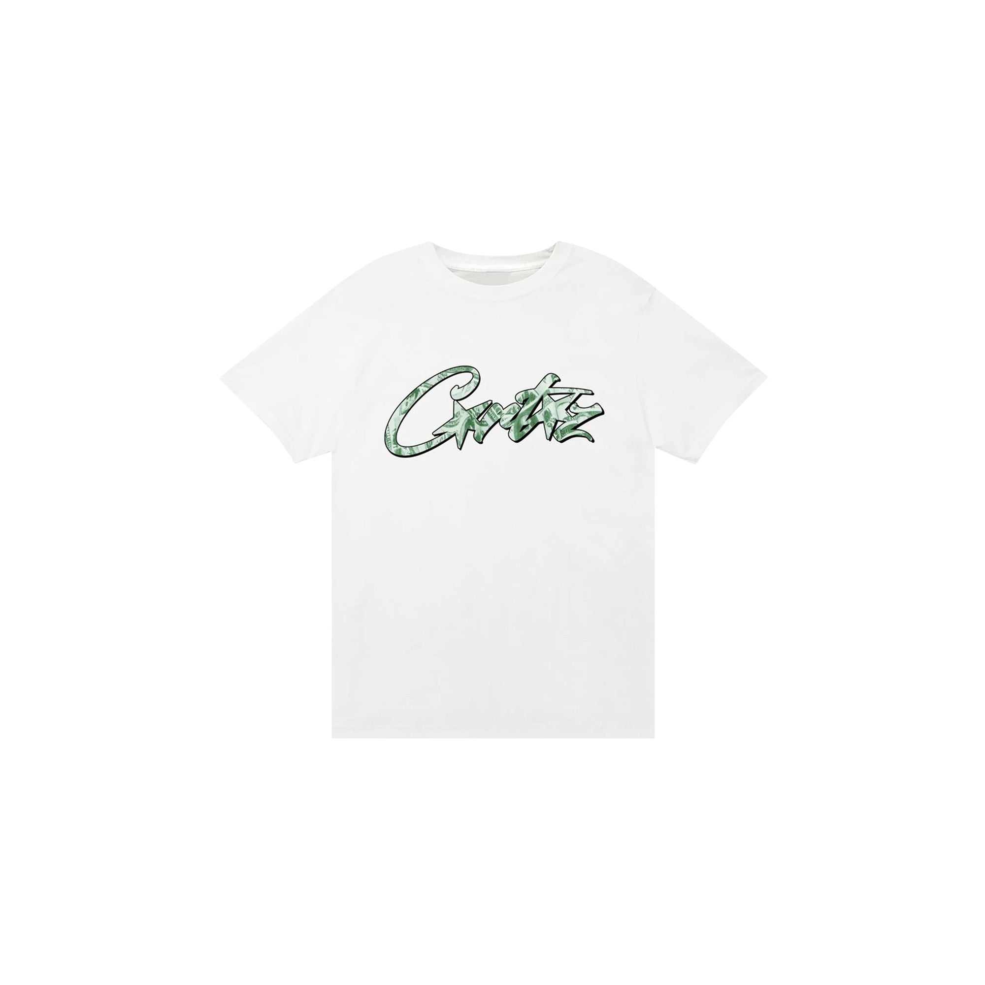 Corteiz Green Dollar Tee - White Cotton Streetwear T-Shirt for Men | Casual Wear, Hip Hop Fashion, Urban Style
