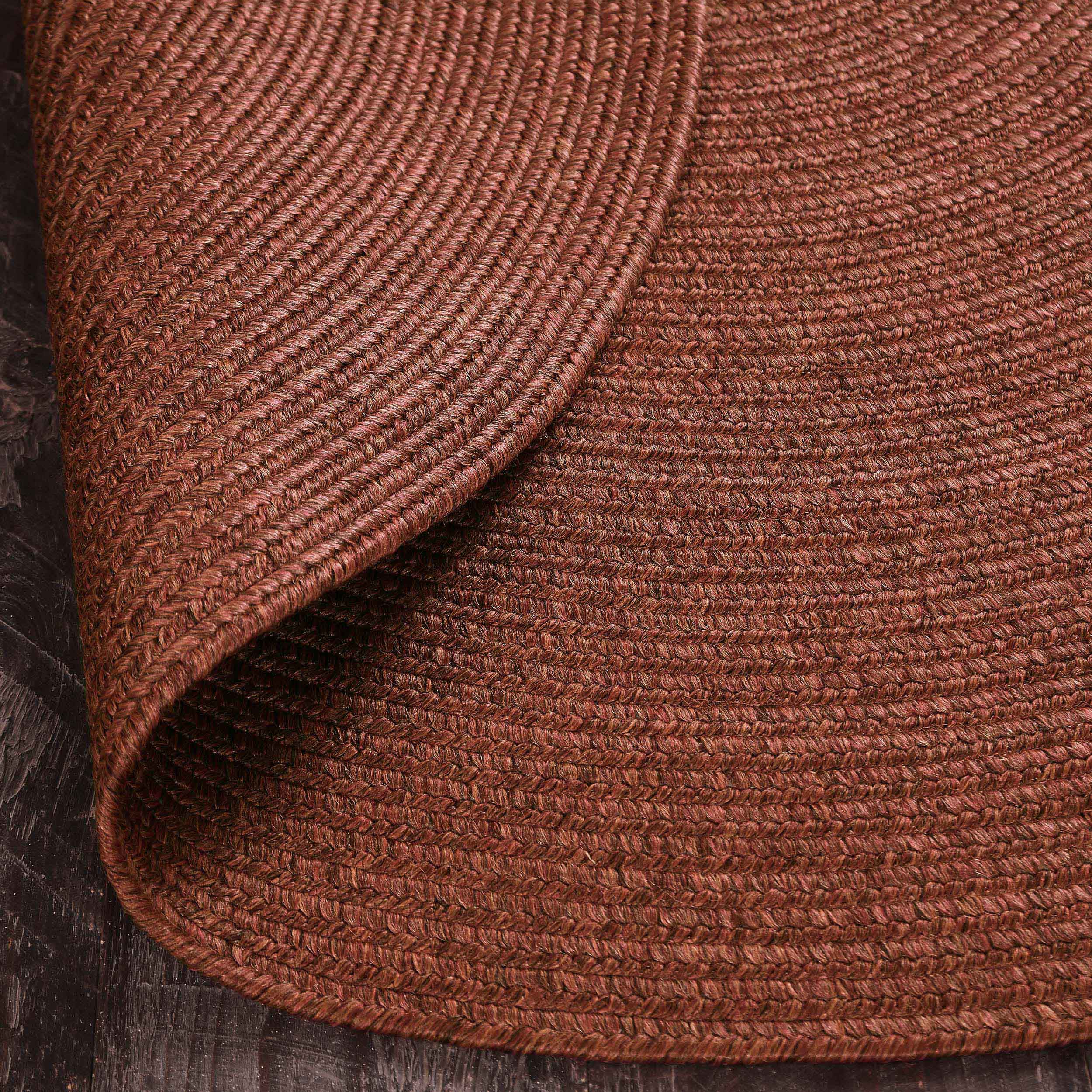 Bohemian Braided Round Area Rug - Indoor/Outdoor Solid Woven Carpet for Living Room, Bedroom, Patio & Garden Decor