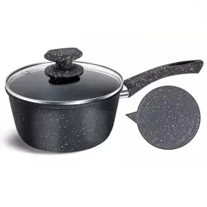 Non-Stick Stockpot & Milk Pot - 3QT Small Saucepan for Dorm Cooking, Instant Noodles, Hot Milk & Food Supplements - Purple Kitchen Stewpot for College Students & Small Spaces