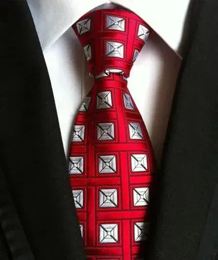 Premium Plaid Striped Silk Necktie for Men - Elegant Business & Formal Wear Accessory for Weddings, Office & Special Occasions