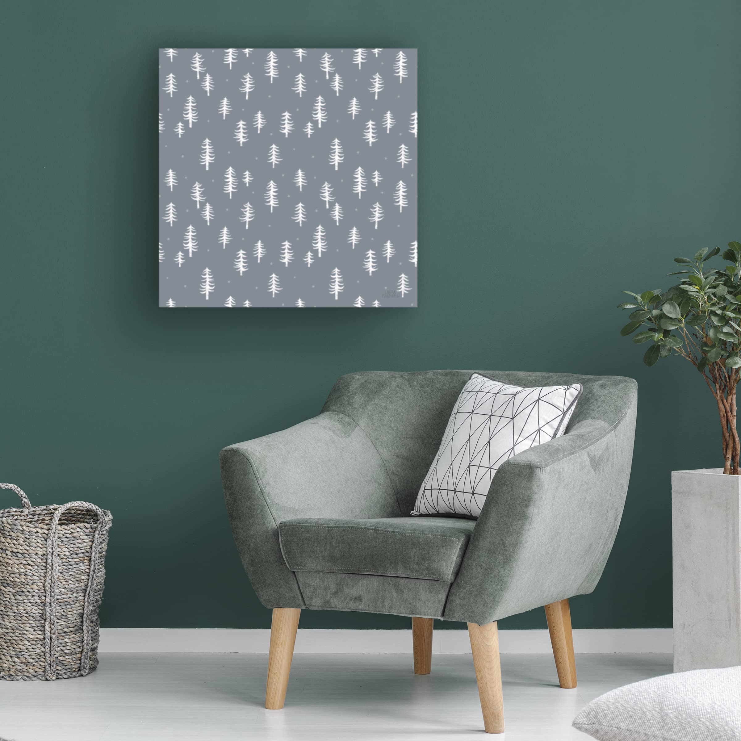 Laura Marshall 'Gone Glamping Pattern IIIC' Canvas Wall Art - Nature Inspired Camping Theme Painting for Living Room, Bedroom & Office Decor