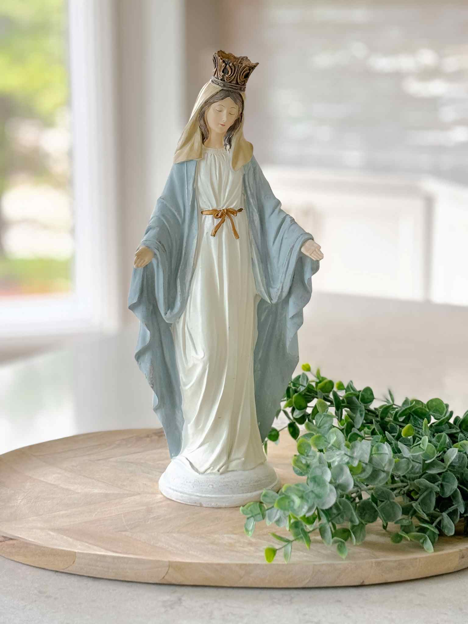 Mary Mother of the Church Statue - Handcrafted Religious Figurine for Home Altar, Catholic Devotion & Spiritual Decor