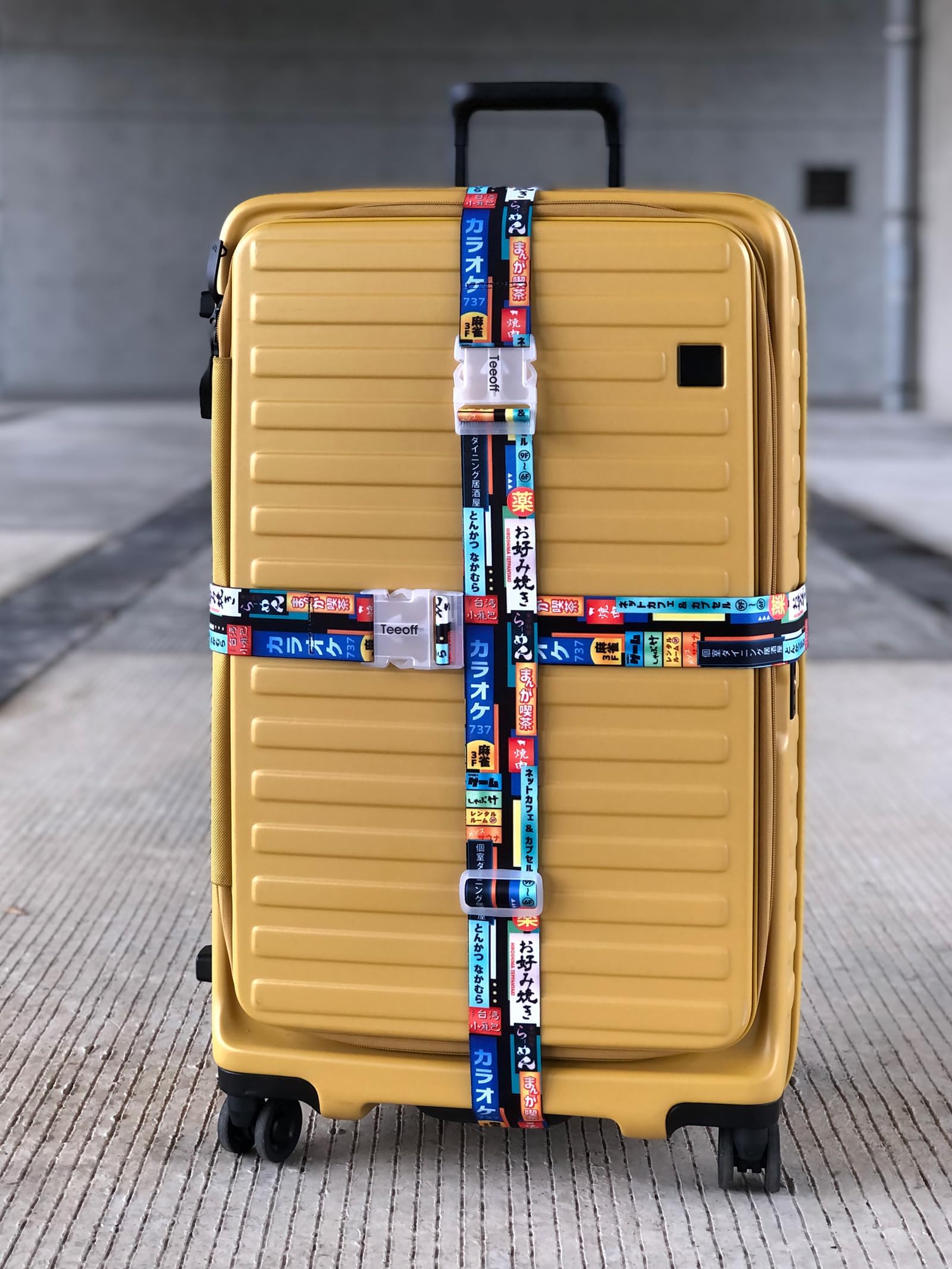 Teeoff 2 Pack Adjustable Elastic Luggage Straps - 220CM Suitcase Belts for Secure Travel - Durable Travel Bag Accessories (Japan Night Design) - Perfect for Airplane, Train & Cruise Luggage Organization