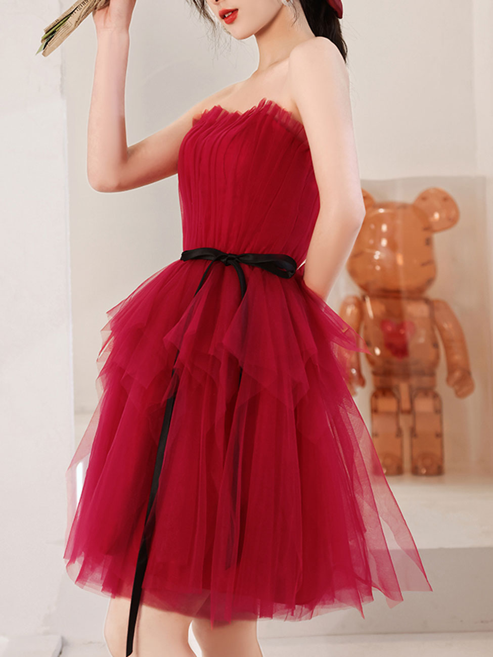 Elegant A-Line Burgundy Short Prom Dress for Women - Cute Homecoming Party Dress for Teens - Perfect for Prom Night, Dances & Special Occasions
