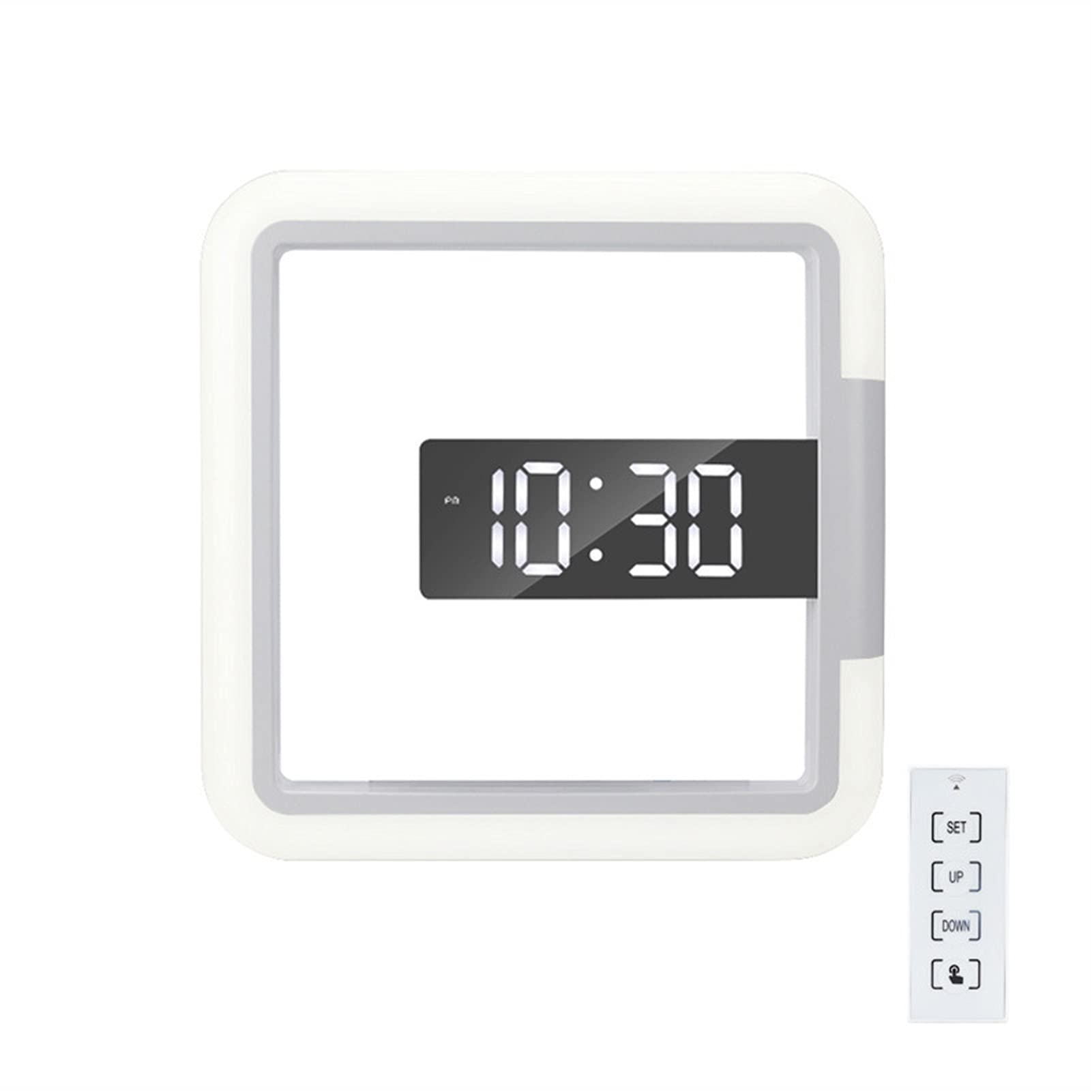 3D LED Wall Clock - Modern Digital Table Clock with Alarm, Mirror & Hollow Design, Nightlight for Home & Living Room - Silent, Waterproof, Easy to Install - Perfect for Bedroom, Office, Dorm Decor