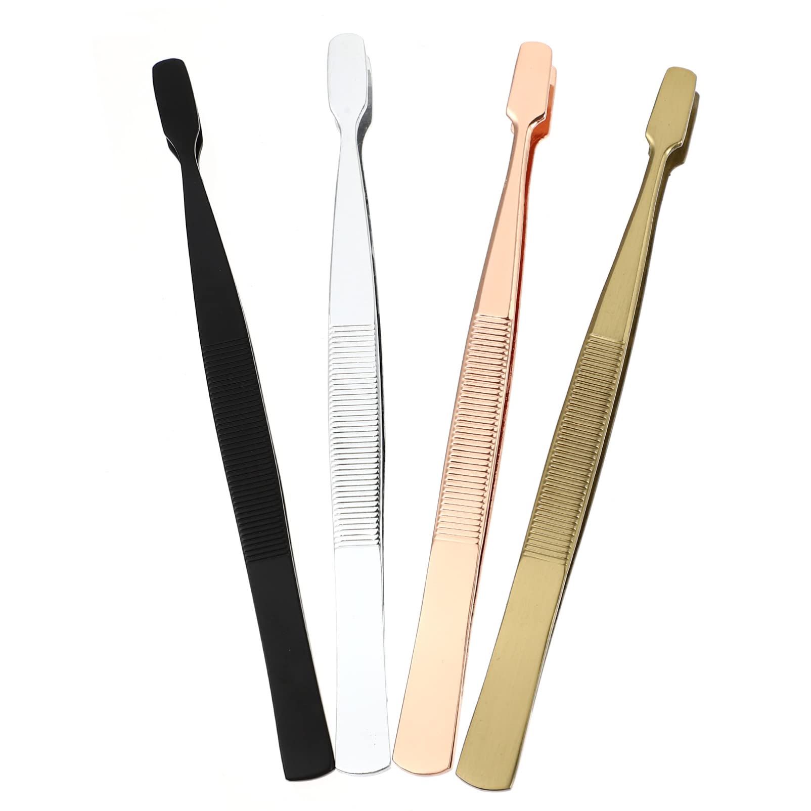 4pcs Stainless Steel Anti-Static Stamp Tweezers - Philatelic Collecting Tools for Stamps, False Eyelashes & Crafts - Precision Stamp Picker, Eyelash Applicator & Hobby Accessories