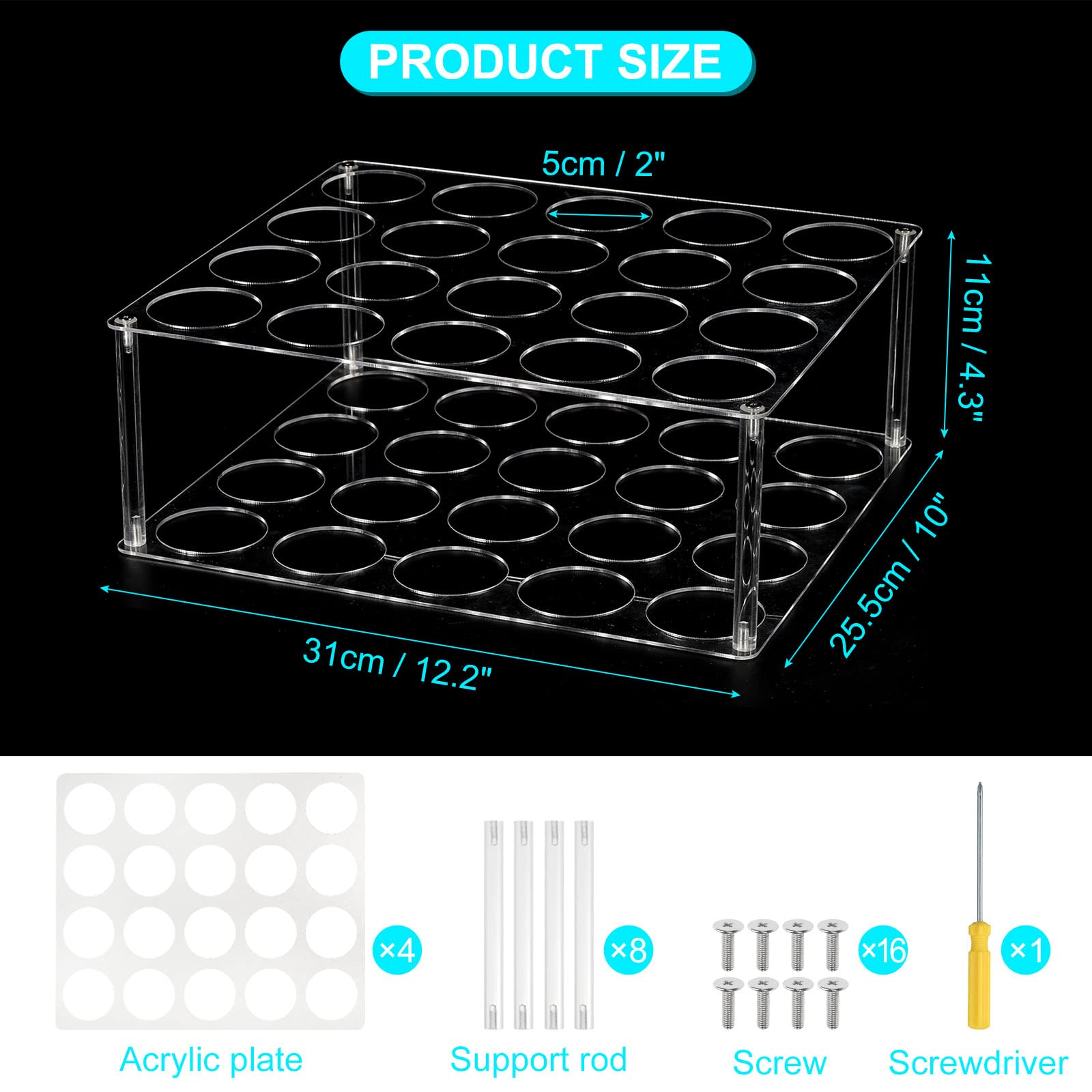uxcell 2-Pack Clear Acrylic Vinyl Roll Storage Rack & Organizer - Holds Up to 40 Vinyl Rolls for Craft Room, Gift Wrapping & Home Organization - Perfect for DIY Projects & Scrapbooking Supplies Storage