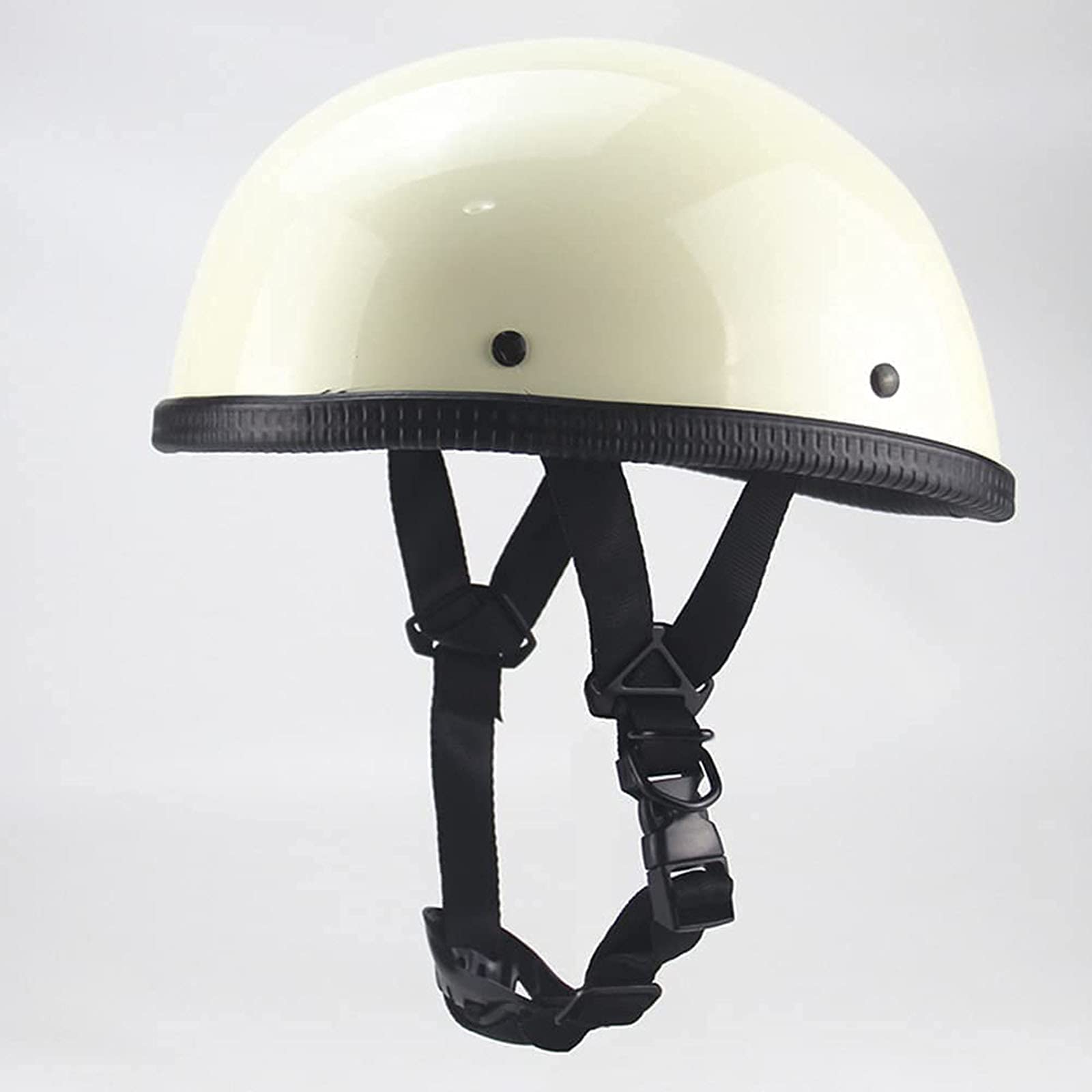 Vintage Half Face Motorcycle Helmet - DOT Certified Retro Skull Cap for Scooter, Moped & Cruiser (57-58CM) - Perfect for Urban Commuting & Casual Rides