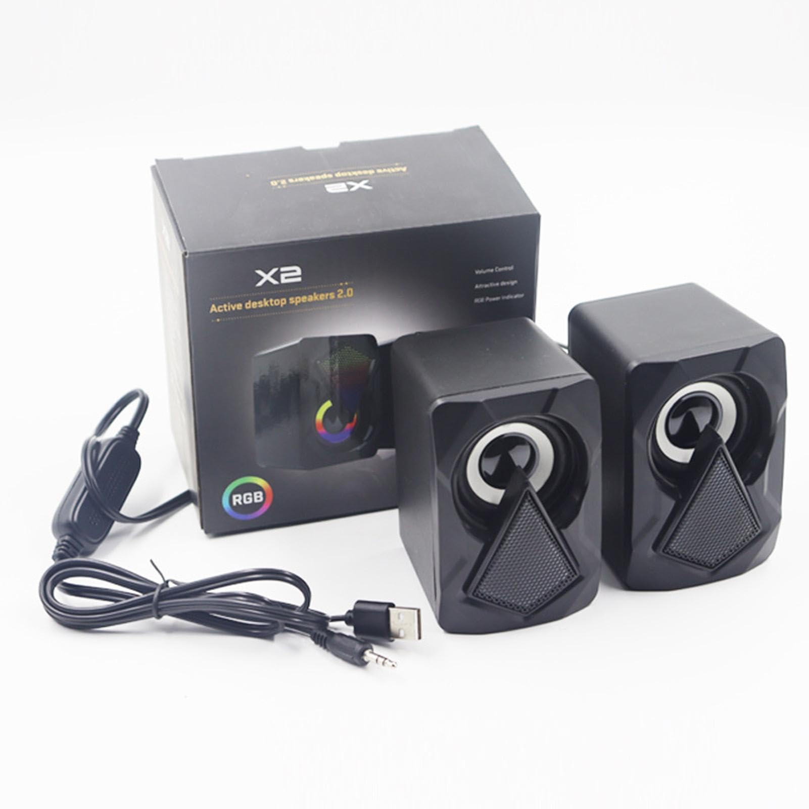 Zqkimzi Plug & Play Computer Speakers with Subwoofer, Clear Sound for PC, Laptop, Monitor - Perfect for Gaming, Music, and Home Office Setup
