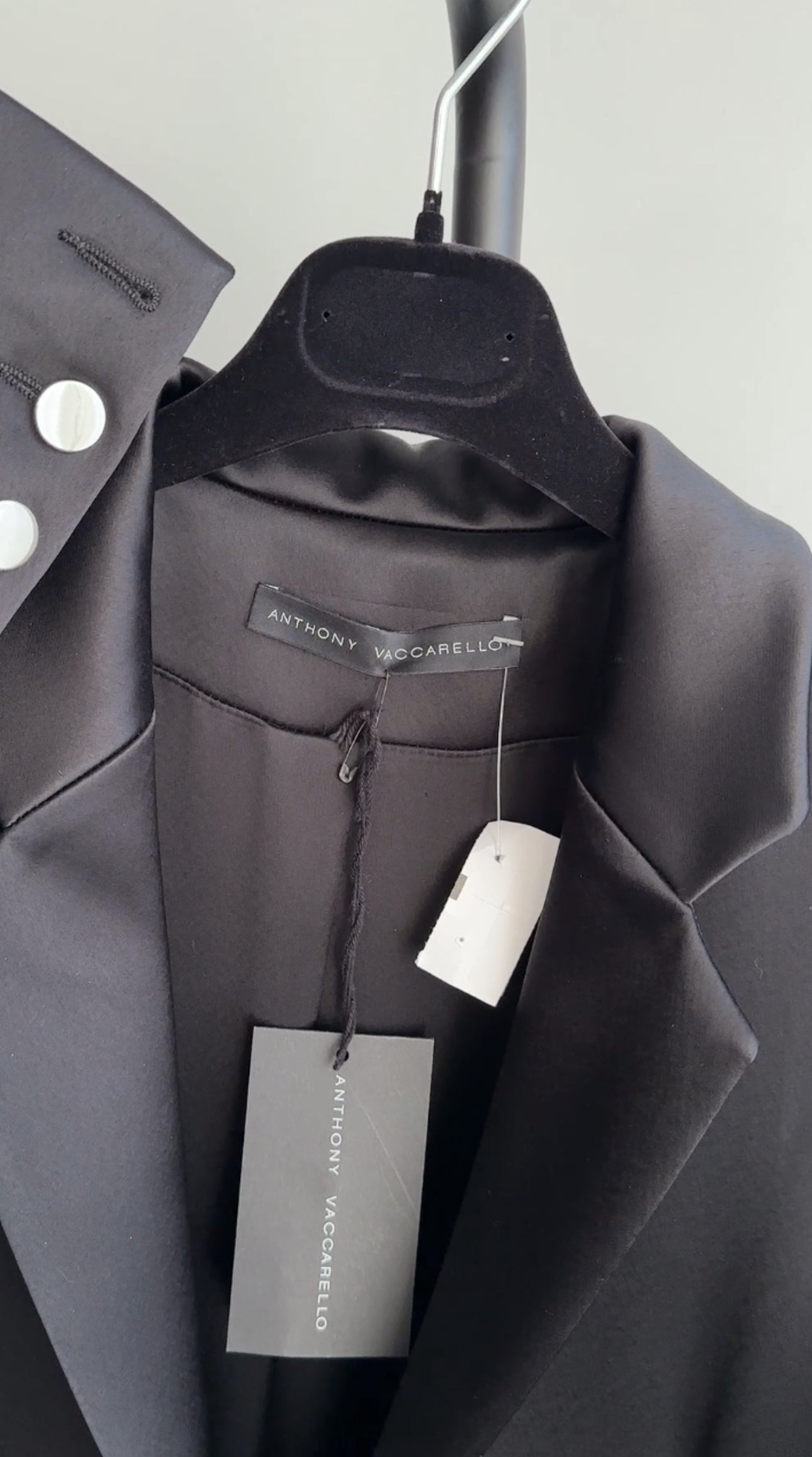 Anthony Vacarello Runway Black Satin Long Evening Coat - Elegant Formal Wear for Women's Night Out, Gala & Special Occasions