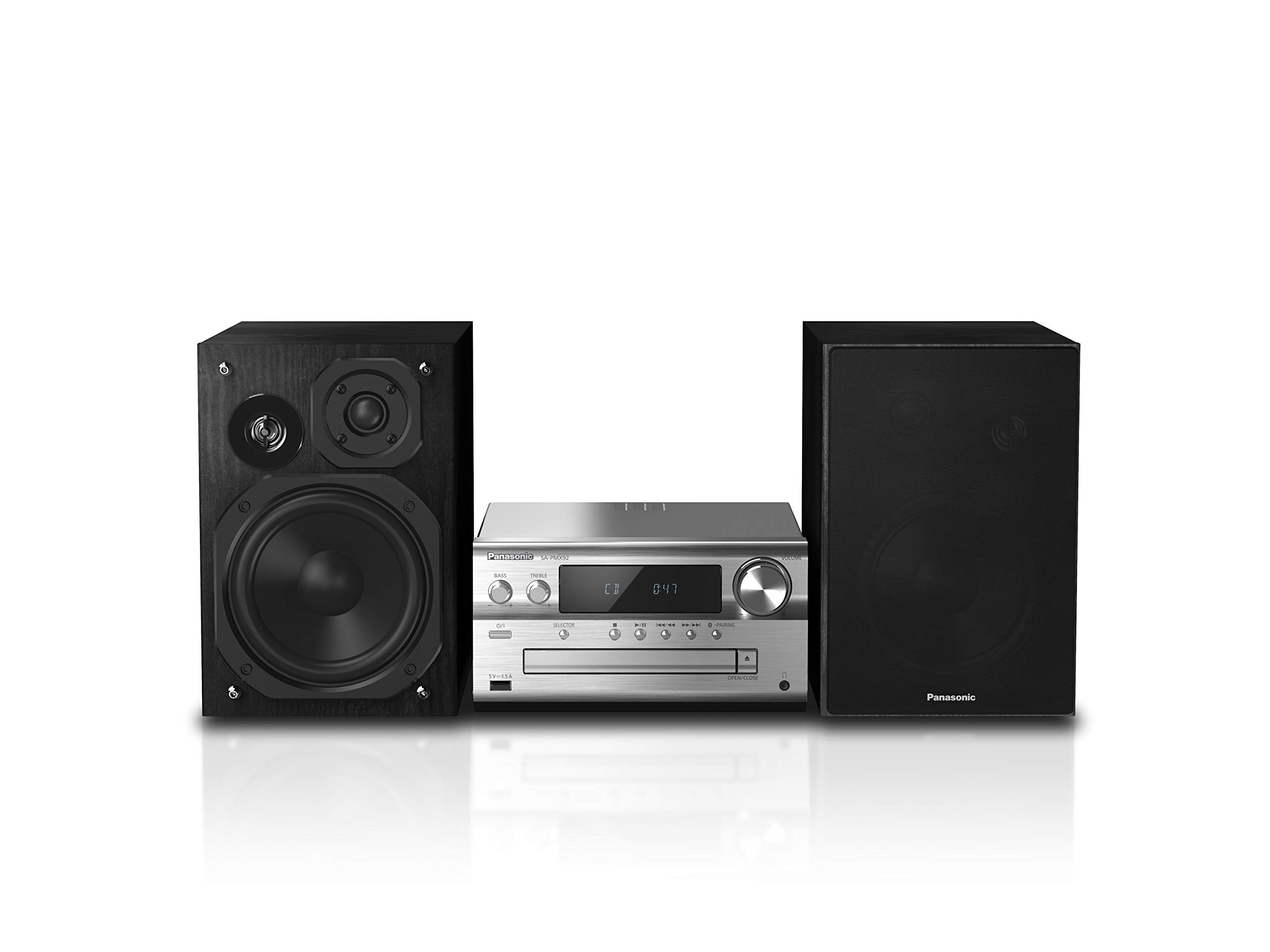 Panasonic SC-PMX92EG-S 120W 3-Way High Resolution Bluetooth Speaker with DAB+, AUX, Optical Input & USB DAC - Silver (French Version) | Perfect for Home Audio, Parties & Music Lovers