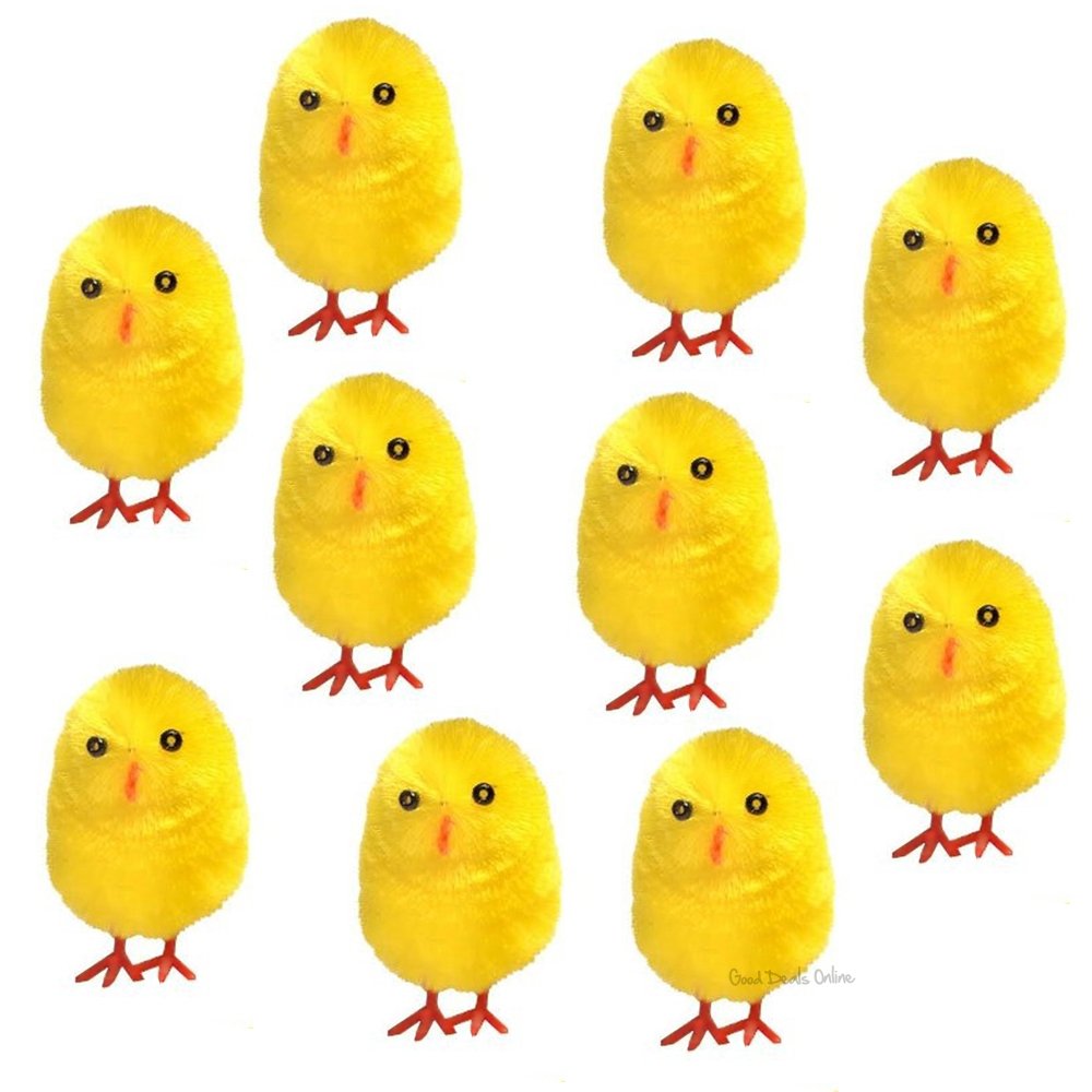 10 Pack Mini Plush Yellow Chicks - Easter Egg Decorations for DIY Crafts, Party Favors, Spring Home Decor & Easter Basket Fillers