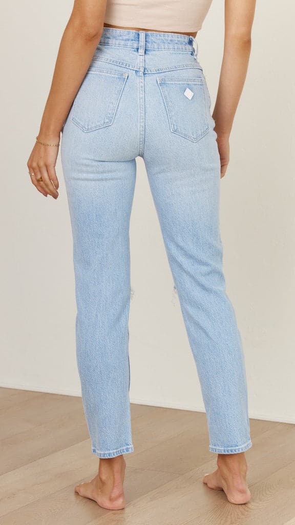 Abrand 94 High Slim Jeans for Women - Gina Rip Distressed Denim Pants | Trendy Skinny Fit Stretch Jeans for Casual Wear & Night Out