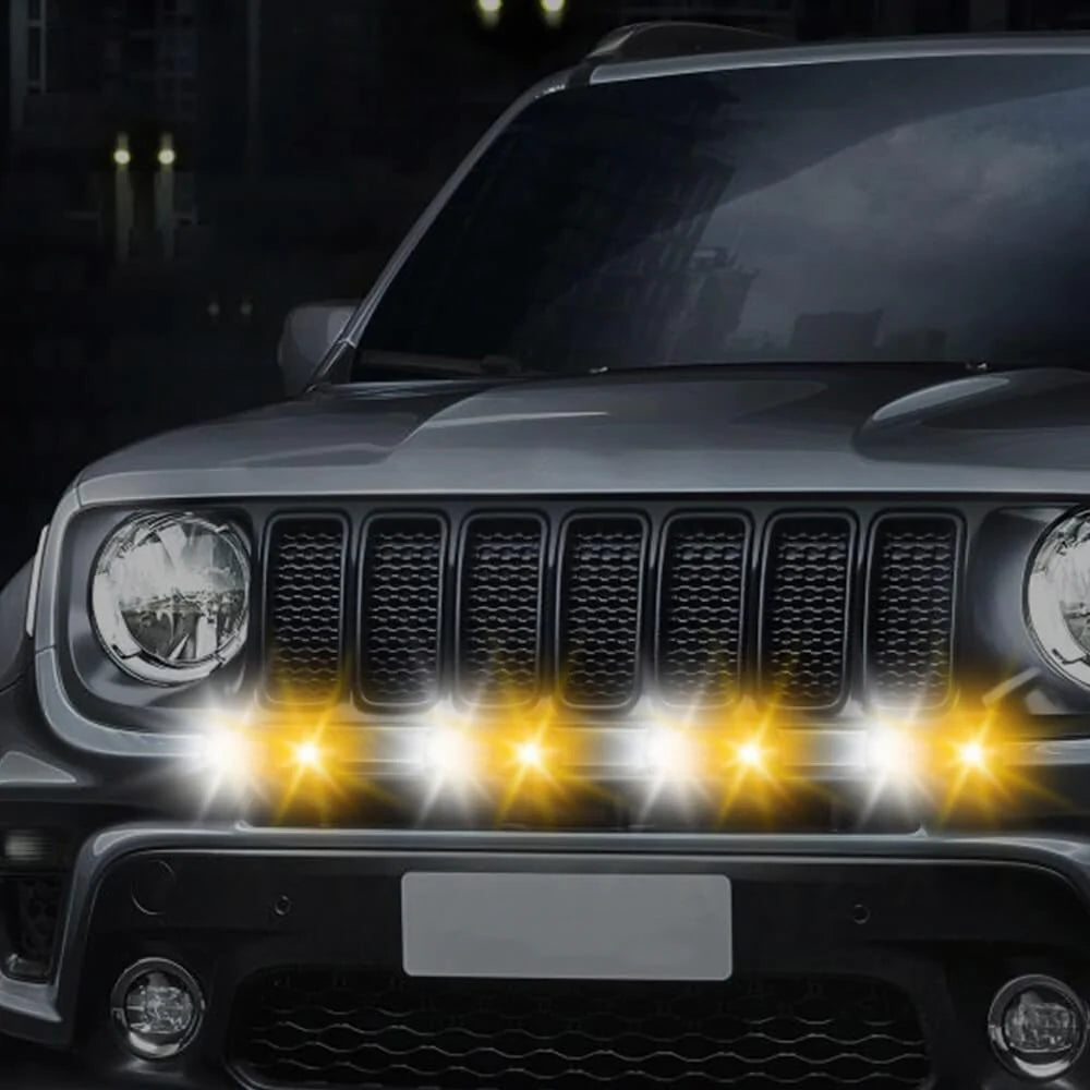 4-Pack Waterproof LED Emergency Strobe Light Bars - Amber & White Colors - for Trucks, Emergency Vehicles, Construction & Road Safety Warning Lights