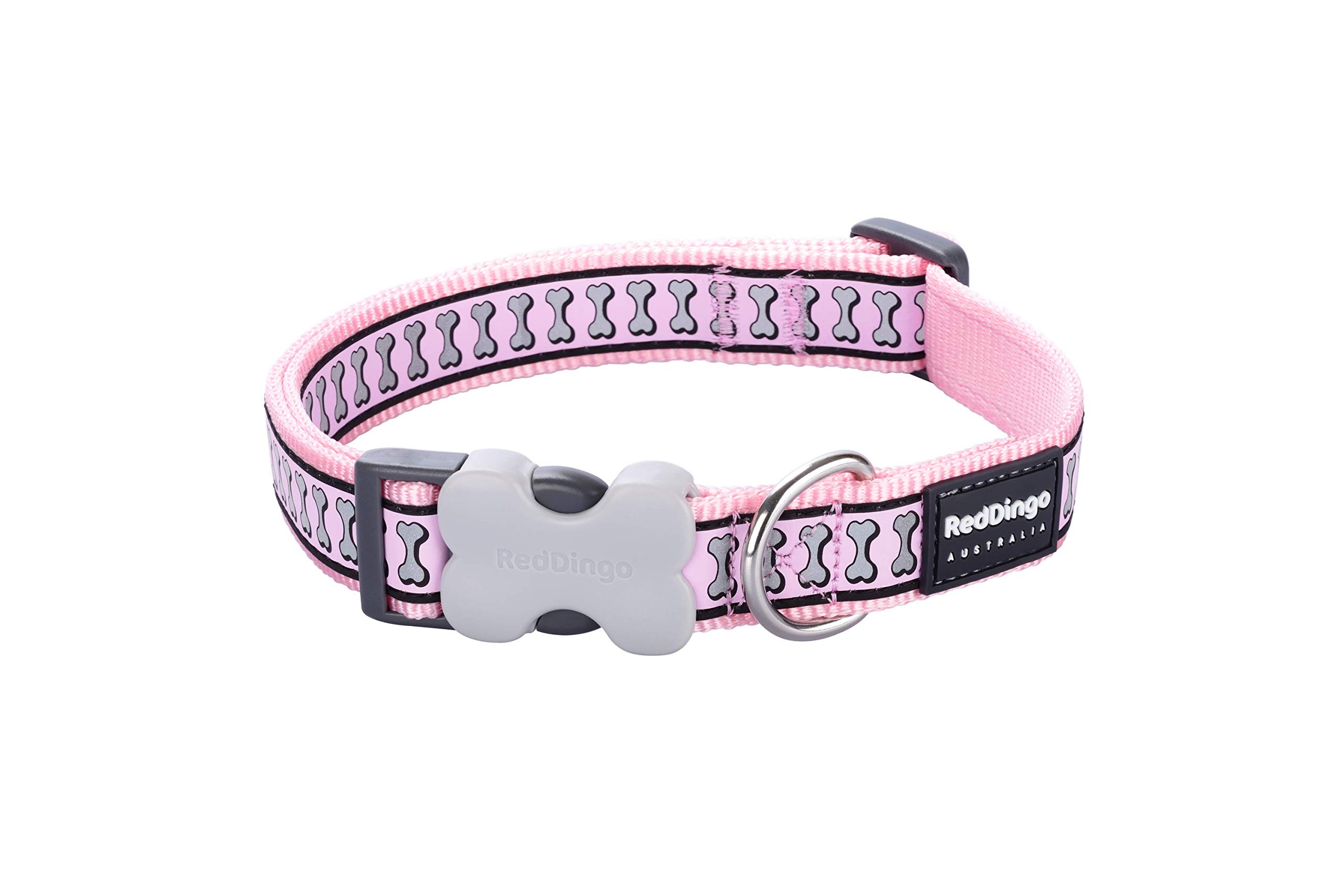 Red Dingo Reflective Dog Collar - Large Size, Pink Color for Enhanced Night Visibility | Perfect for Night Walks, Jogging & Outdoor Adventures with Your Dog