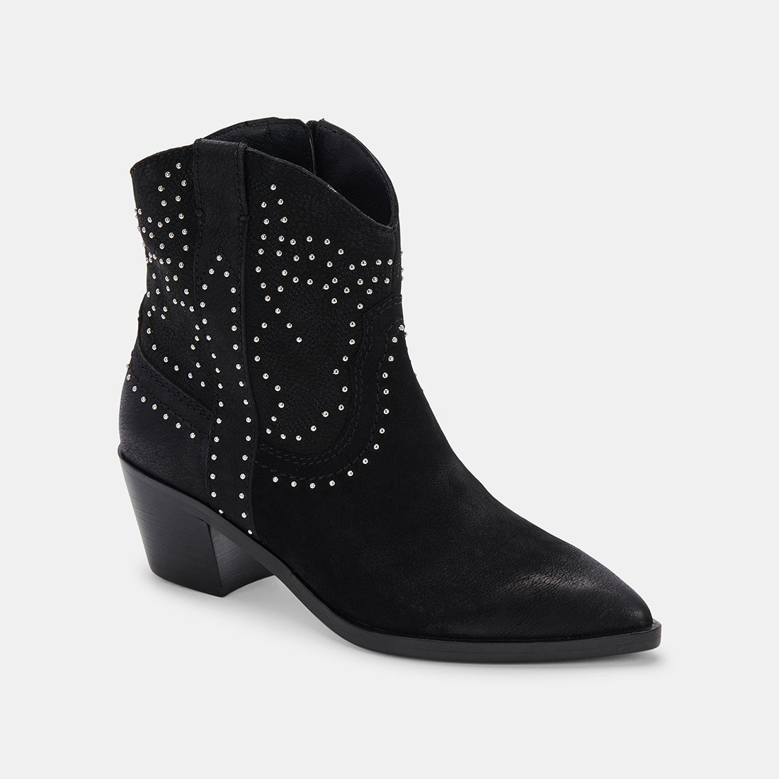 SOLOW STUD BOOTIES - Black Nubuck Leather Ankle Boots for Women | Comfortable & Stylish Shoes for Casual Outings, Work & Night Out
