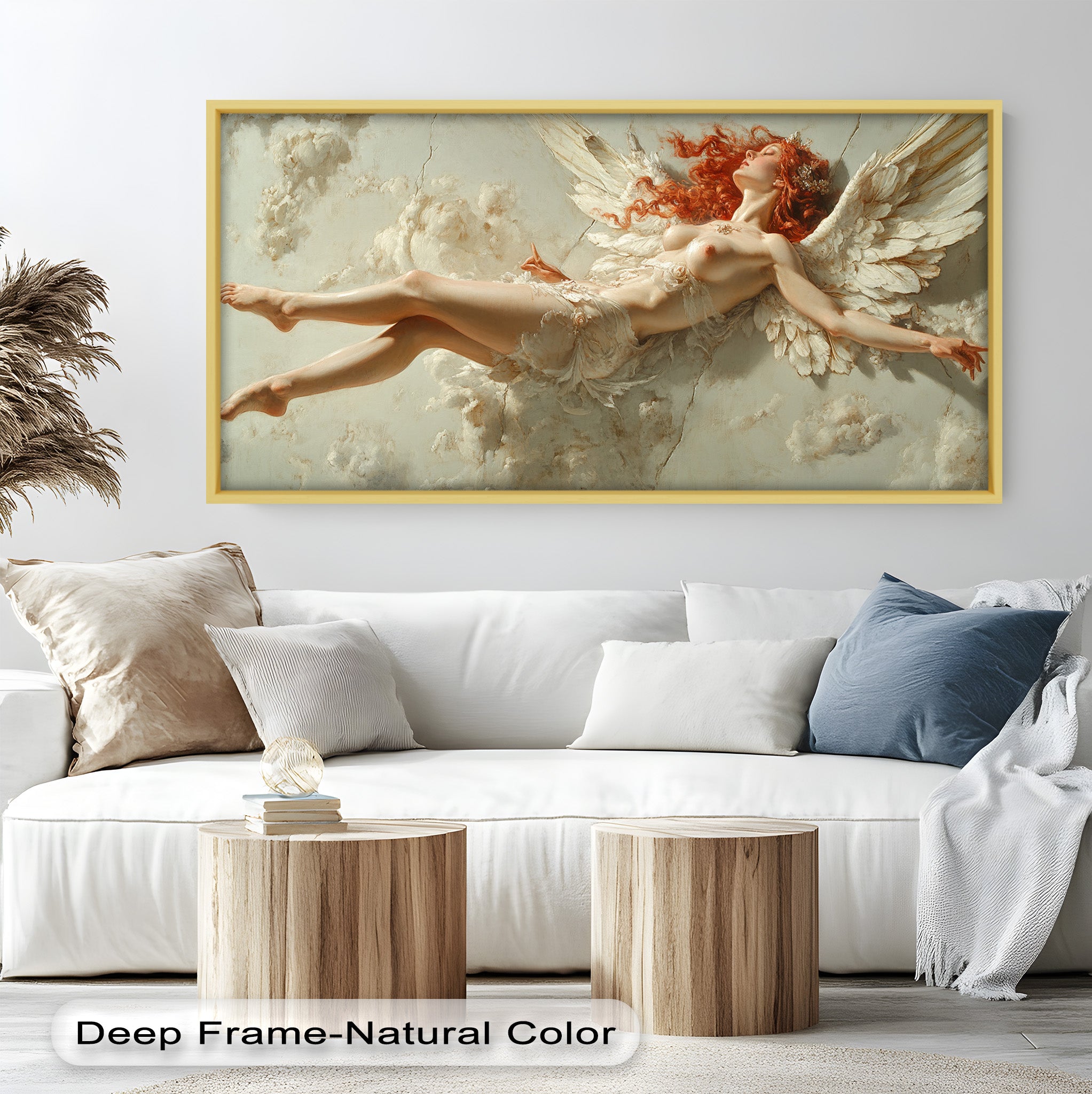 Ascension of the Flame - Mythological Angel Oil Painting Wall Art for Home Decor, Living Room, Bedroom & Office