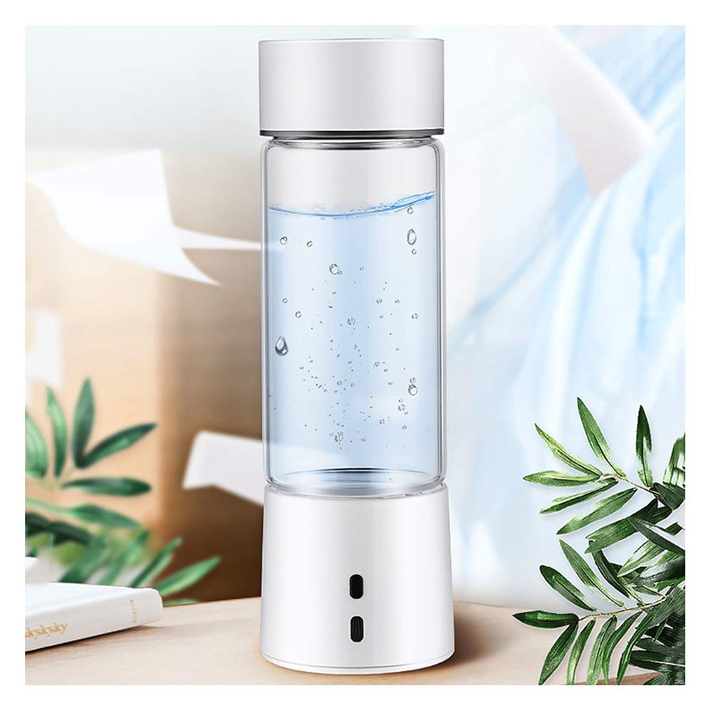 HEN'GMF Hydrogen Water Bottle Generator - Portable SPE Ionic Membrane Alkaline Water Ionizer with High Borosilicate Glass - Perfect for Travel, Gym & Home Hydration
