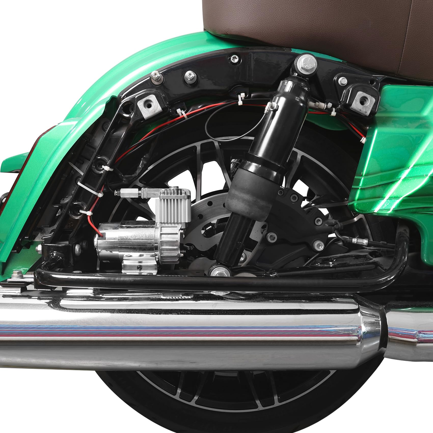 XFMT Rear Air Ride Suspension Kit with Air Tank for Harley Touring Road King Street Electra Glide 1994-2023 - Premium Motorcycle Suspension Upgrade for Smooth Rides & Custom Comfort on Long Distance Tours