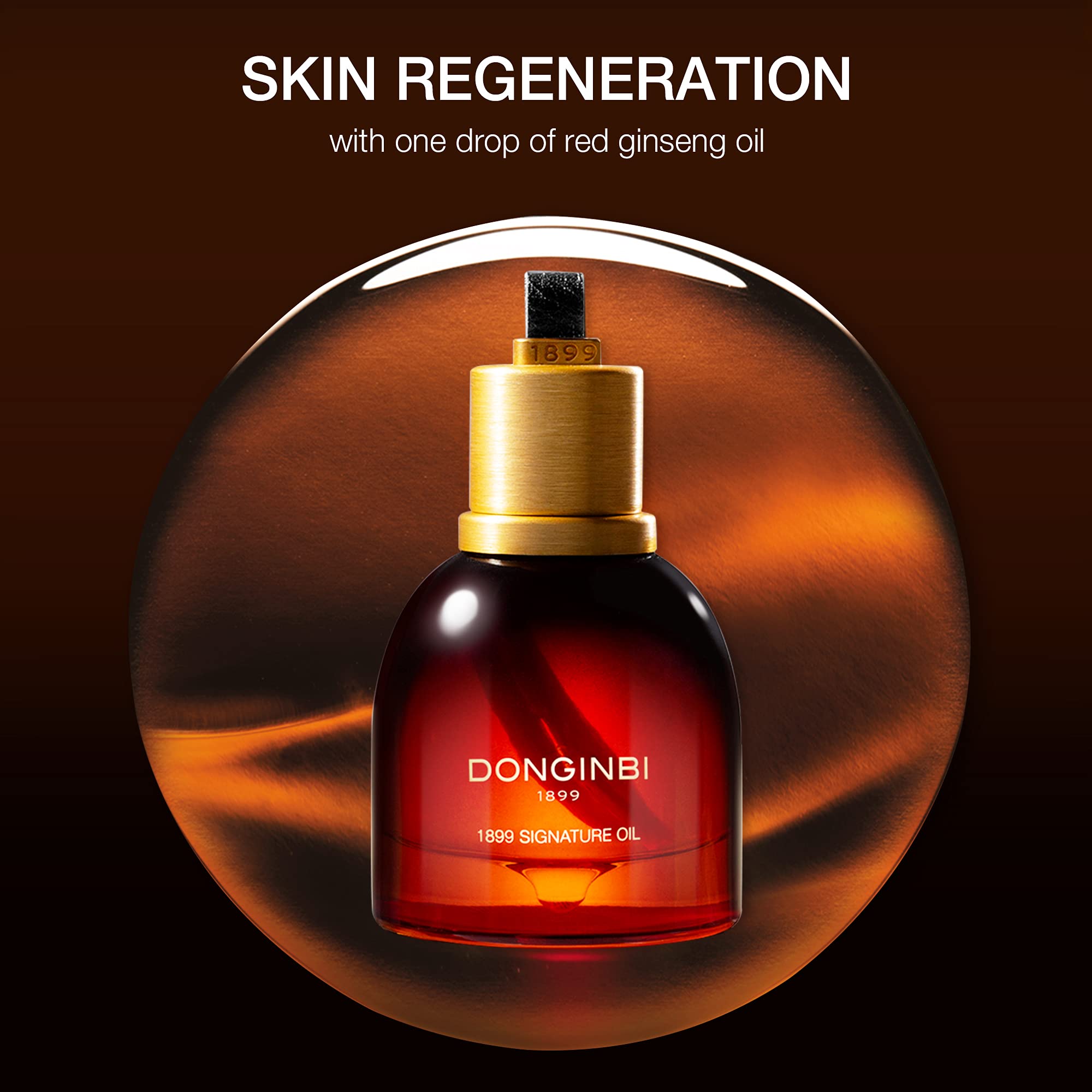 Donginbi 1899 Signature Red Ginseng Face Oil for Women - Korean Skin Care with Jojoba Seed & Sweet Almond Oil, 0.88 fl oz / 25ml - Perfect for Easter Gift Baskets, Daily Hydration & Anti-Aging Routine