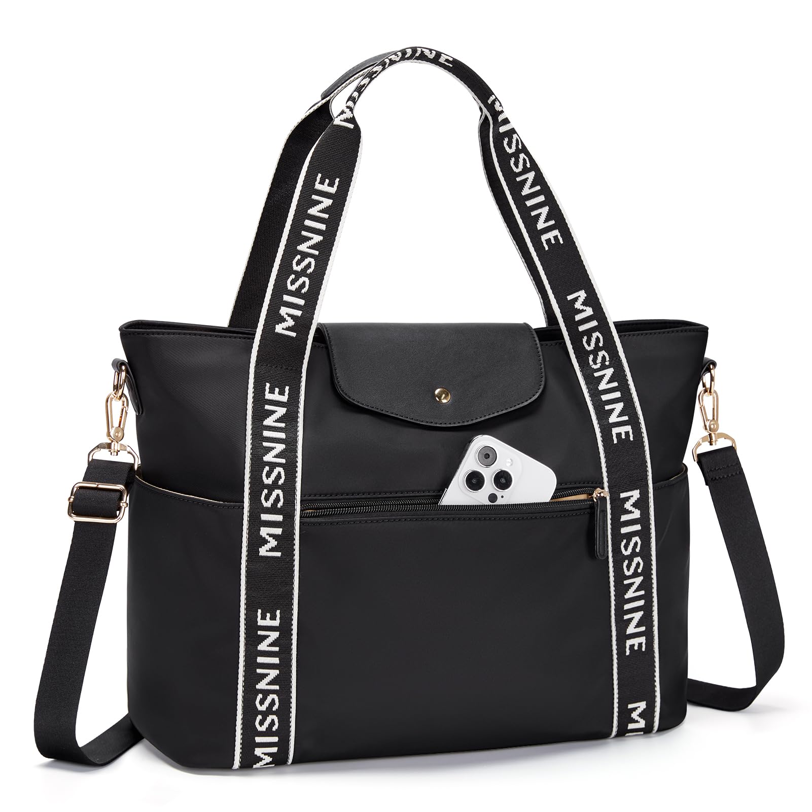 Missnine Lightweight Large Capacity Tote Bag for Women - Durable Work Shoulder Bag Perfect for Teachers, Office Commute & Travel Essentials