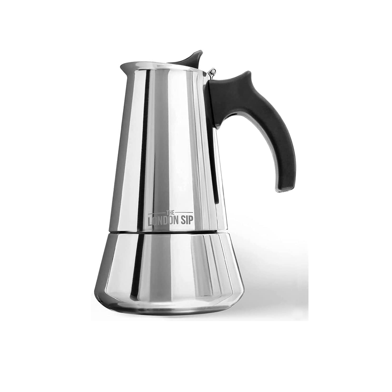 Escali London Sip Premium Stainless Steel Espresso Maker - Stovetop Coffee Machine for Home, Office & Camping Use