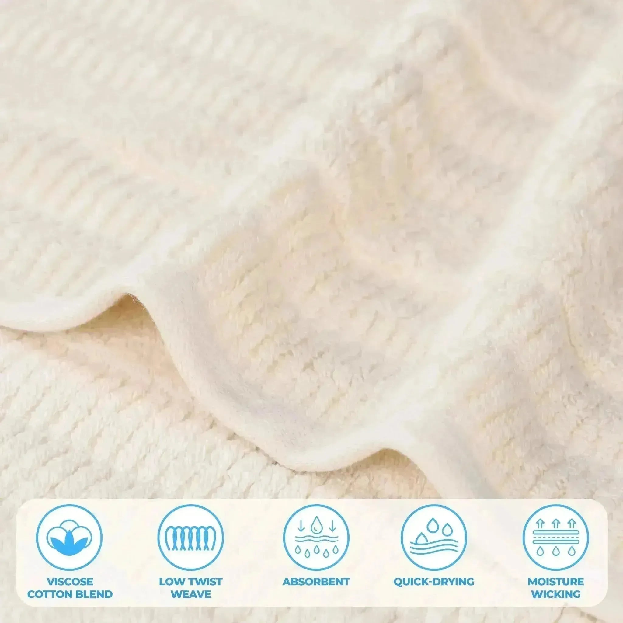 Premium Mika Smart Twist Viscose Cotton Blend Hand Towels - Soft & Absorbent Bath Towel Set of 6 - Perfect for Bathroom, Spa, Gym & Guest Use