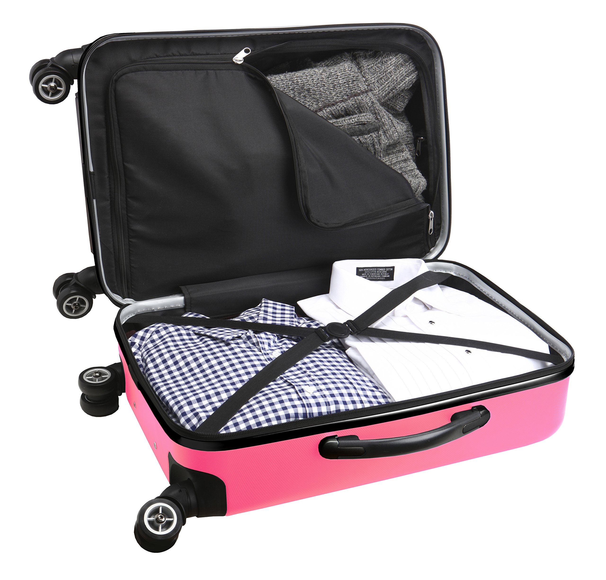 Denco NHL Vegas Golden Knights Carry-On Hardcase Luggage Spinner - Lightweight Durable Suitcase with 360° Wheels for Travel, Sports Games & Business Trips