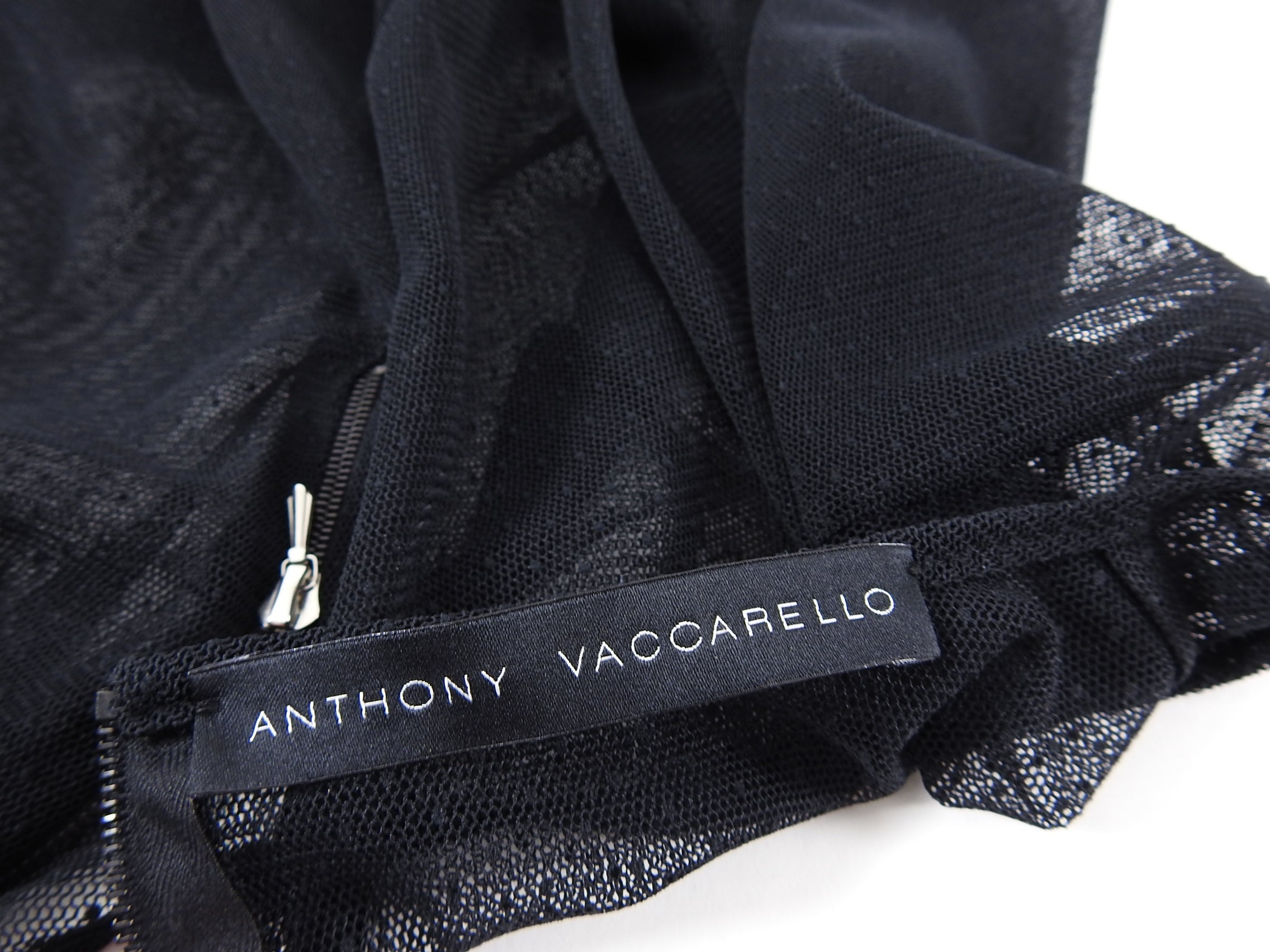 Anthony Vaccarello Black Mesh Sheer Long Sleeve Top for Women | Sexy See-Through Blouse | Perfect for Night Out, Party & Date Night
