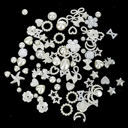 100-Pack Flat Back Pearl Embellishments for Wedding Crafts, DIY Card Making, Nail Art - Perfect for Scrapbooking, Jewelry Design, and Home Decor