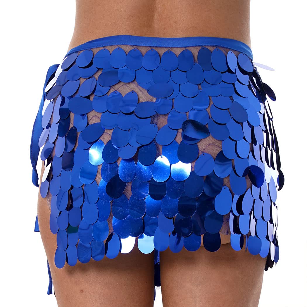 Sparkly Sequin Belly Dance Skirt for Women & Girls - Elegant Hip Scarf Costume for Parties, Performances & Festive Occasions | Perfect for Belly Dancing, Halloween, and Special Events