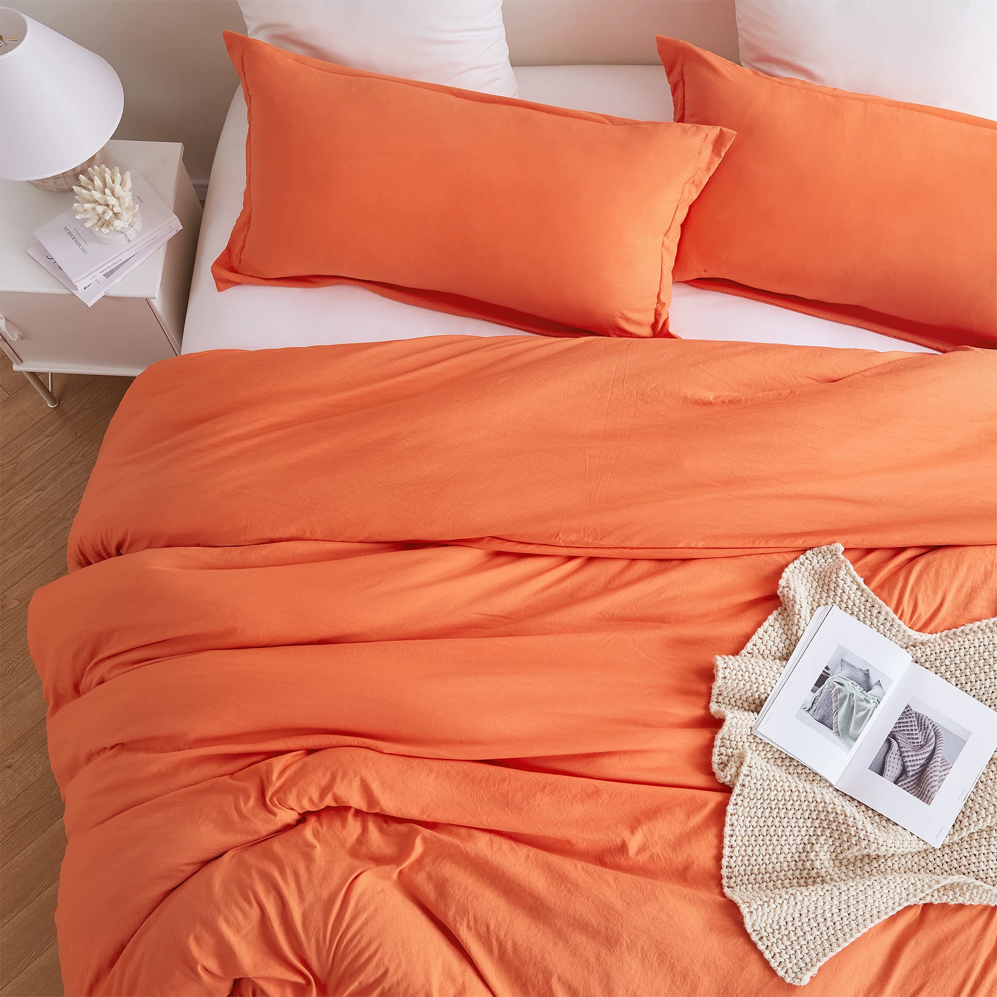 Byourbed Natural Loft® Oversized Queen Comforter Set - Soft Orange Luxury Bedding for Cozy Bedroom Decor | Perfect for Master Bedrooms & Guest Rooms