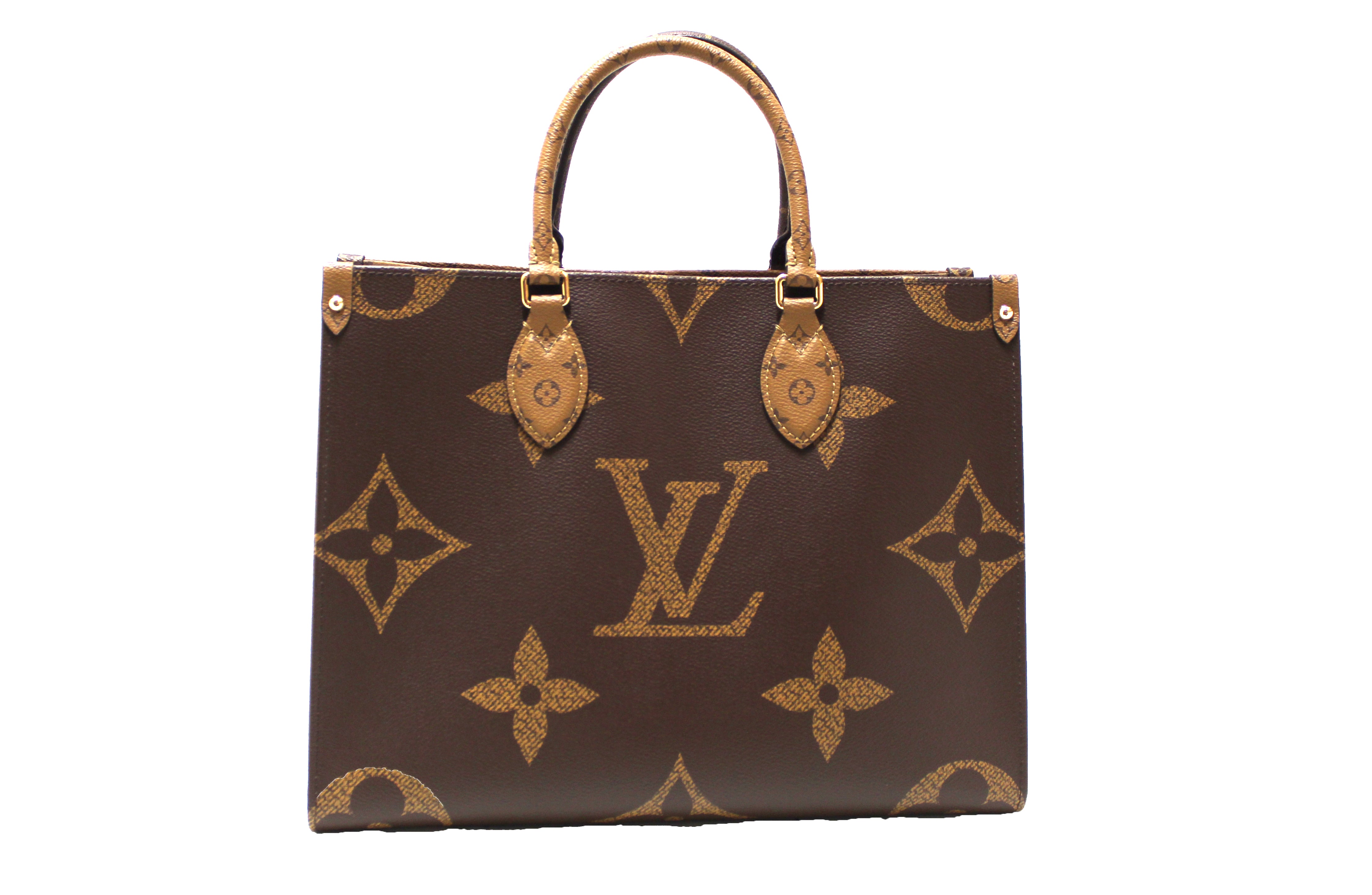 Authentic Louis Vuitton Giant Monogram Canvas OnTheGo MM Tote Bag - Luxury Designer Handbag for Women, Perfect for Work, Travel & Everyday Use