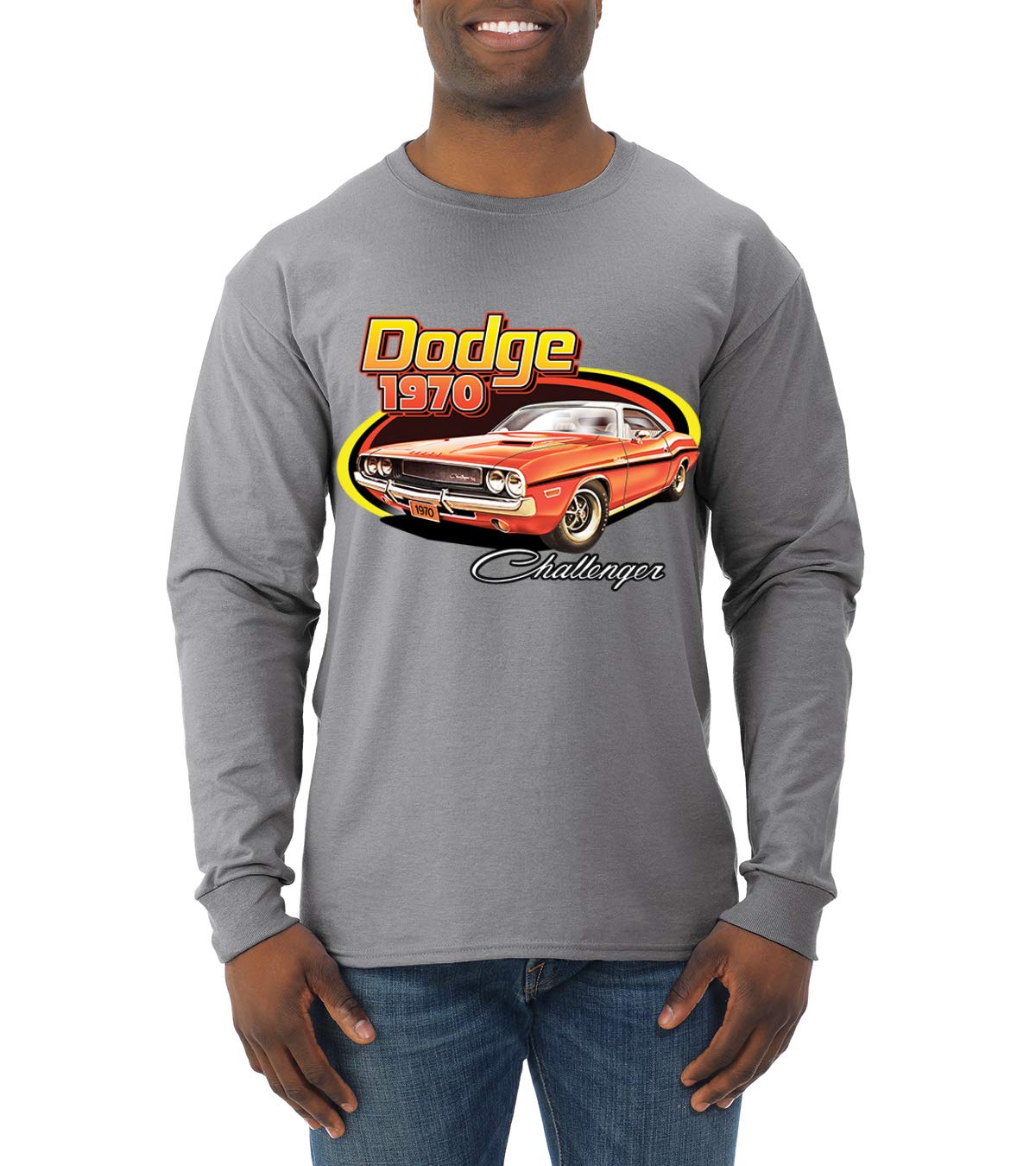 Vintage 1970 Dodge Charger Muscle Car Racing T-Shirt for Men - Long Sleeve Retro Automotive Tee - Perfect for Car Enthusiasts, Racing Fans & Casual Wear