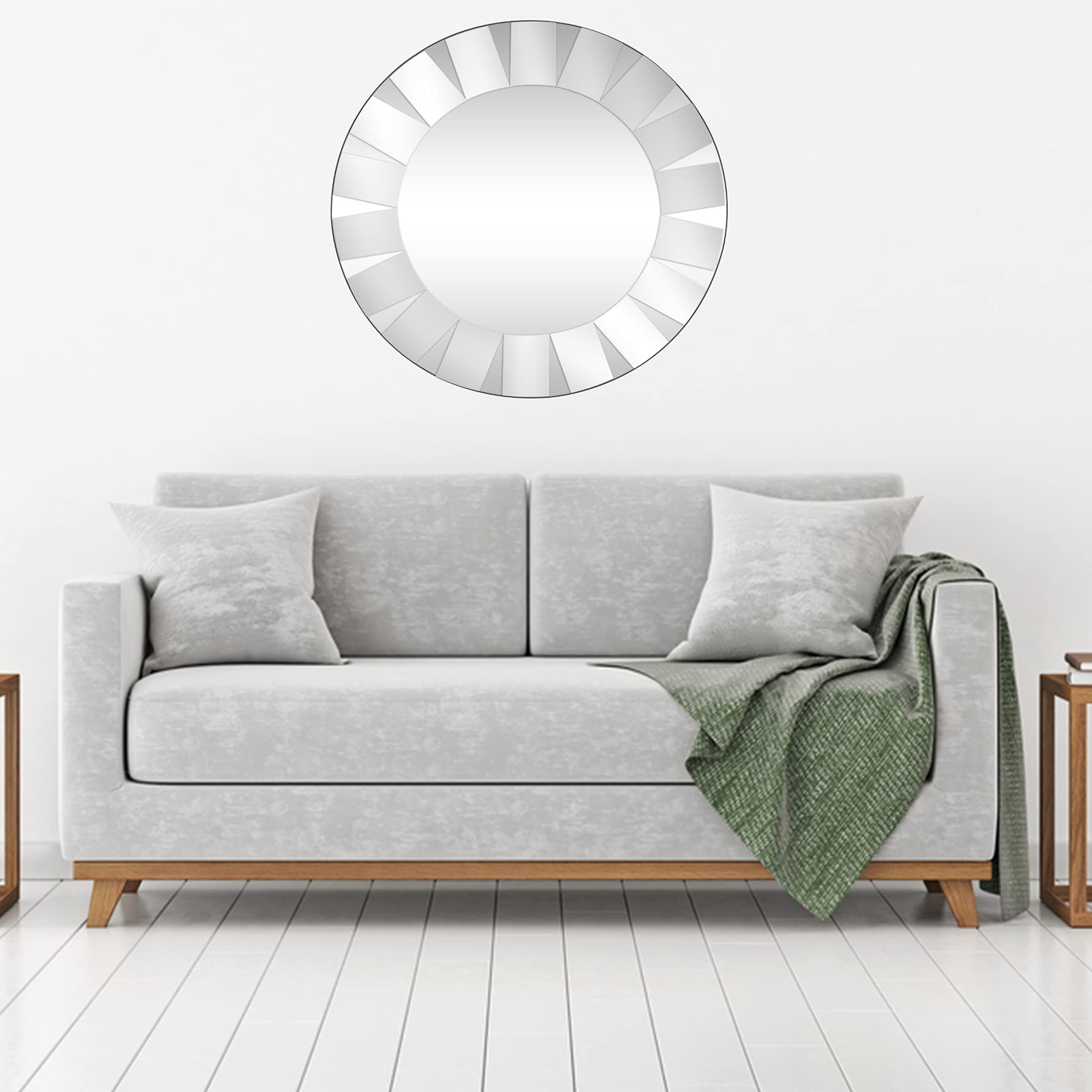 Camden Isle Petal Mirror - Clear Glass Wall Mirror for Home Decor | Perfect for Living Room, Bedroom & Entryway