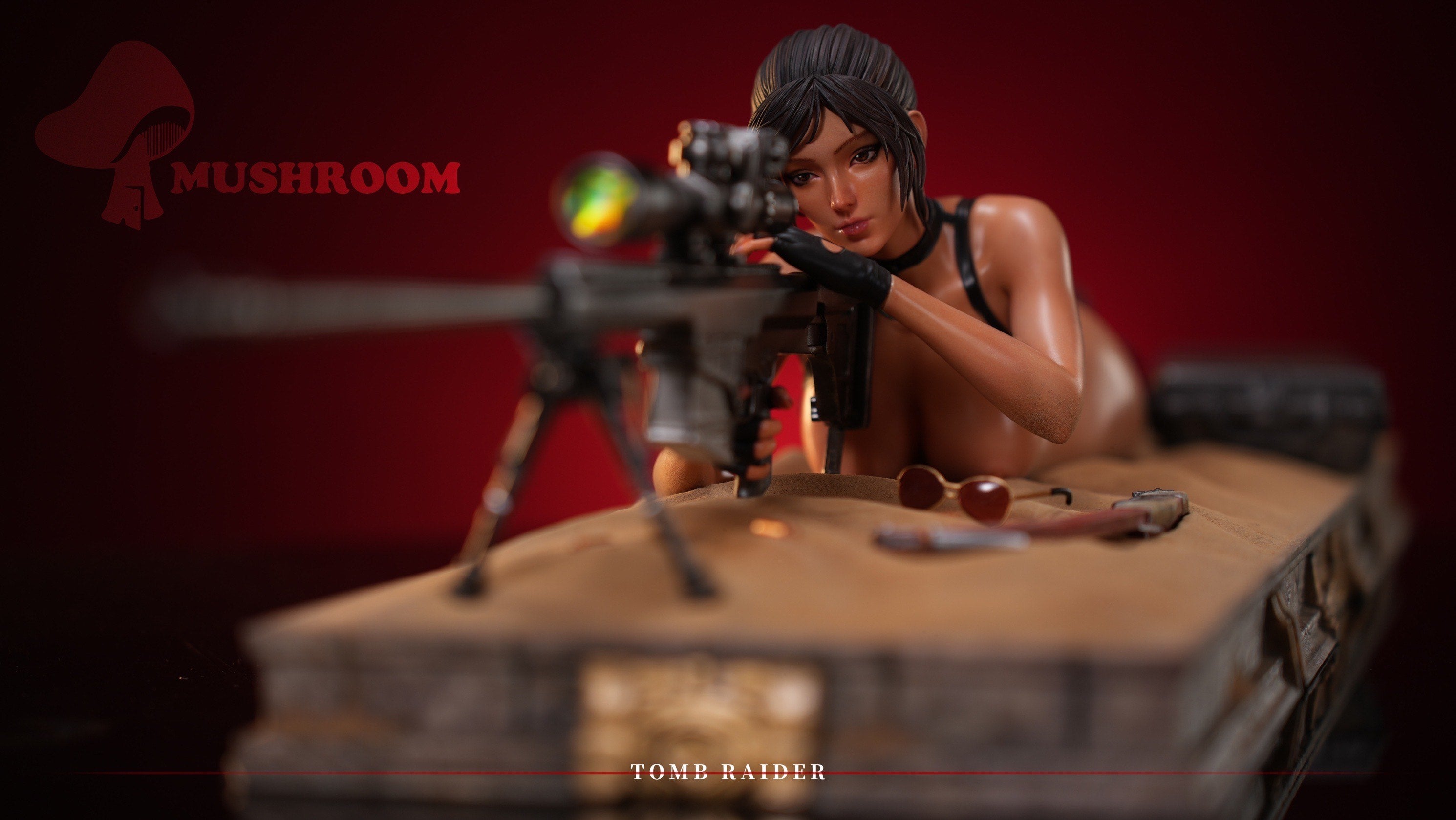 Tomb Raider Lara Croft Action Figure - Collectible Mushroom Studio Statue for Fans | Perfect for Display, Gaming Room Decor, and Gift for Tomb Raider Enthusiasts