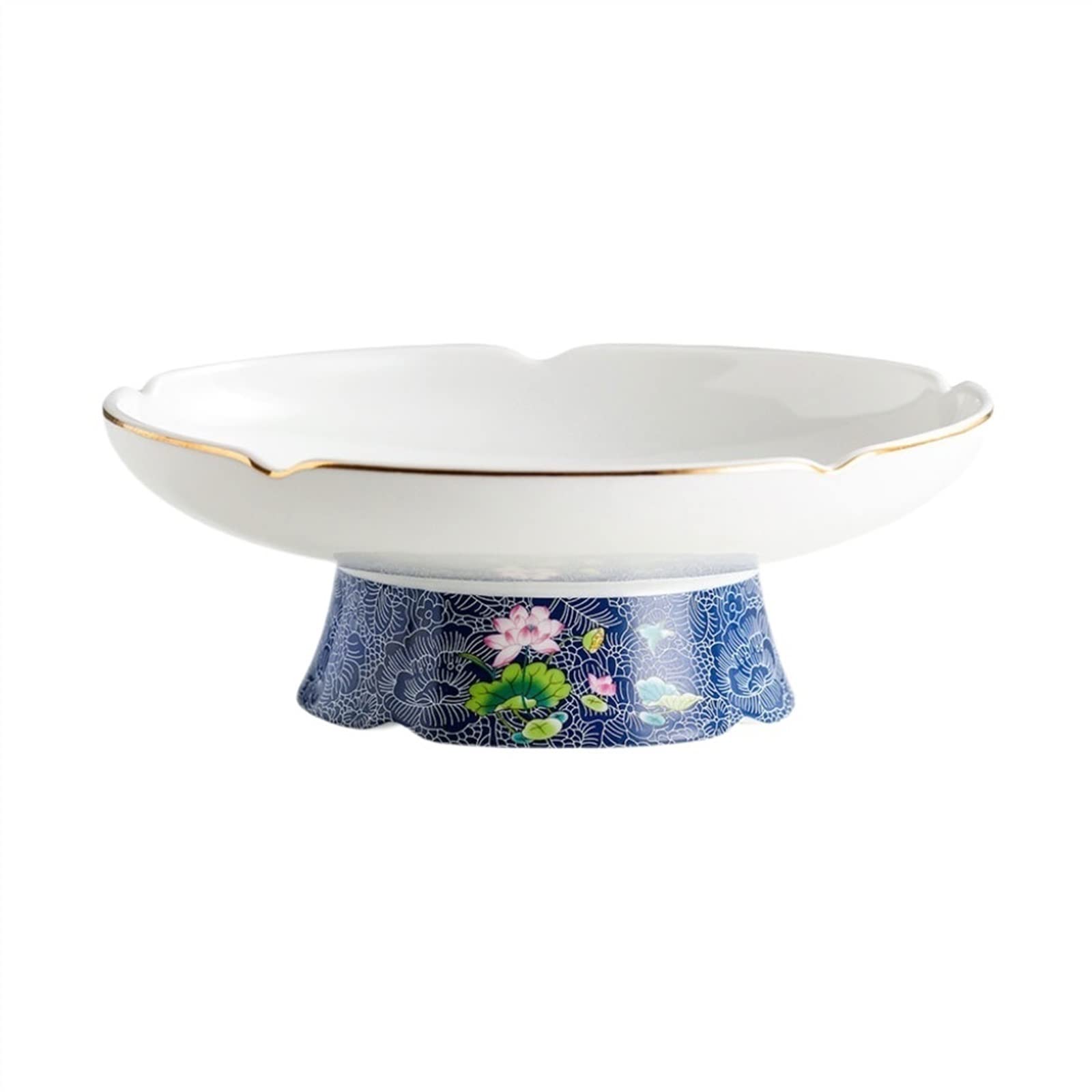 10 Inch Tall Ceramic Fruit Bowl - Large Capacity Decorative Serving Plate for Fruits, Desserts, Snacks & Salads | Elegant Kitchen Tableware for Dining Room & Party Decor (Color: A)