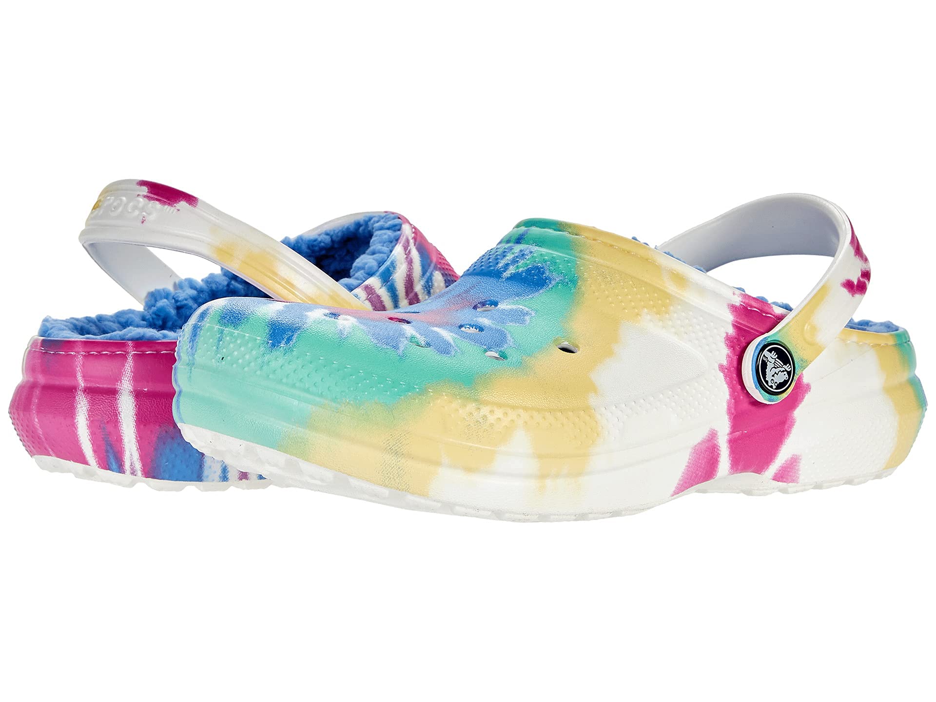 Crocs Unisex Kids' Classic Marbled Tie Dye Lined Clogs - Comfortable Slip-On Shoes for Boys & Girls - Perfect for School, Play & Outdoor Activities