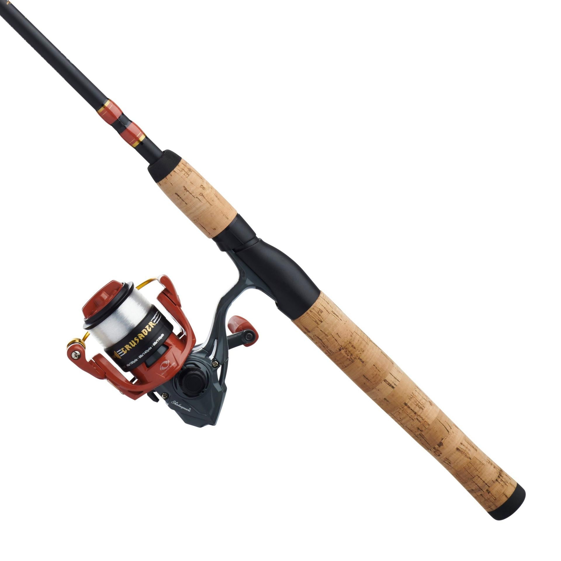 Crusader™ Spinning Fishing Rod and Reel Combo - Lightweight Graphite Freshwater/Saltwater Combo for Bass, Trout, and Walleye - Perfect for Shore Fishing, Boat Angling, and Kayak Adventures