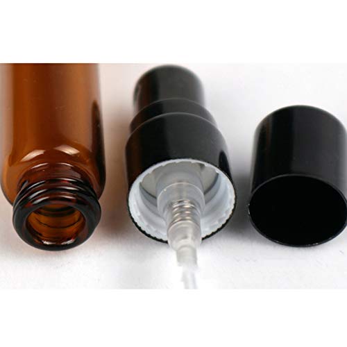 12 Pcs 10Ml Brown Glass Mist Sprayer - Portable Refillable Perfume Bottles for Travel, Gym & Home Use - Essential Oil & Cologne Dispenser