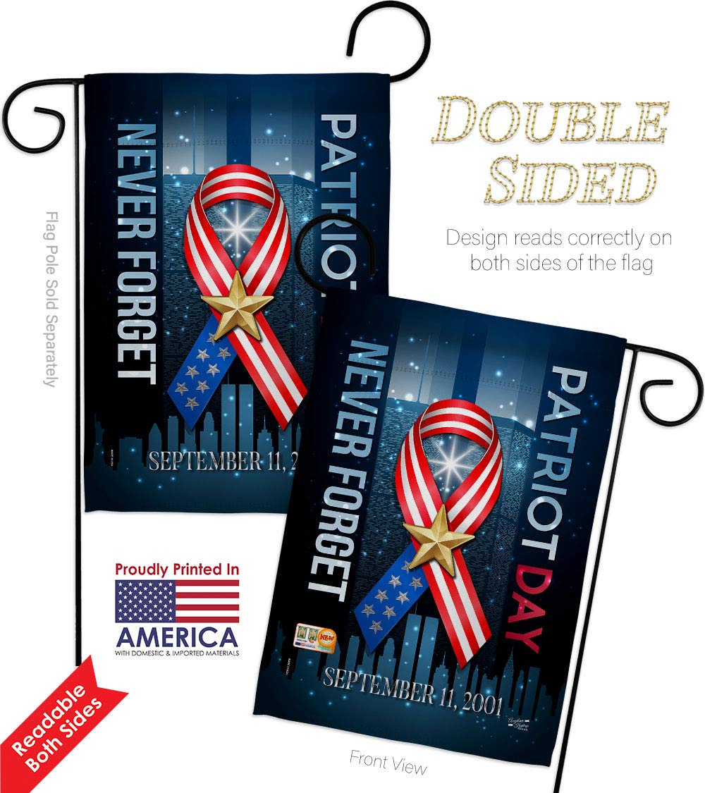 Patriotic 911 Never Forget Garden Flag Set - USA Made for Yard & Home Decor