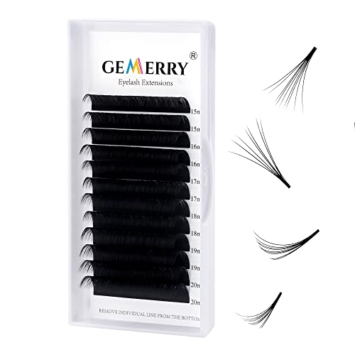 GEMERRY 0.05 D Curl Volume Lash Extensions - Easy Fan Self-Fanning Lashes 15-20mm for 2D-10D Rapid Blooming | Professional Salon & DIY Home Use