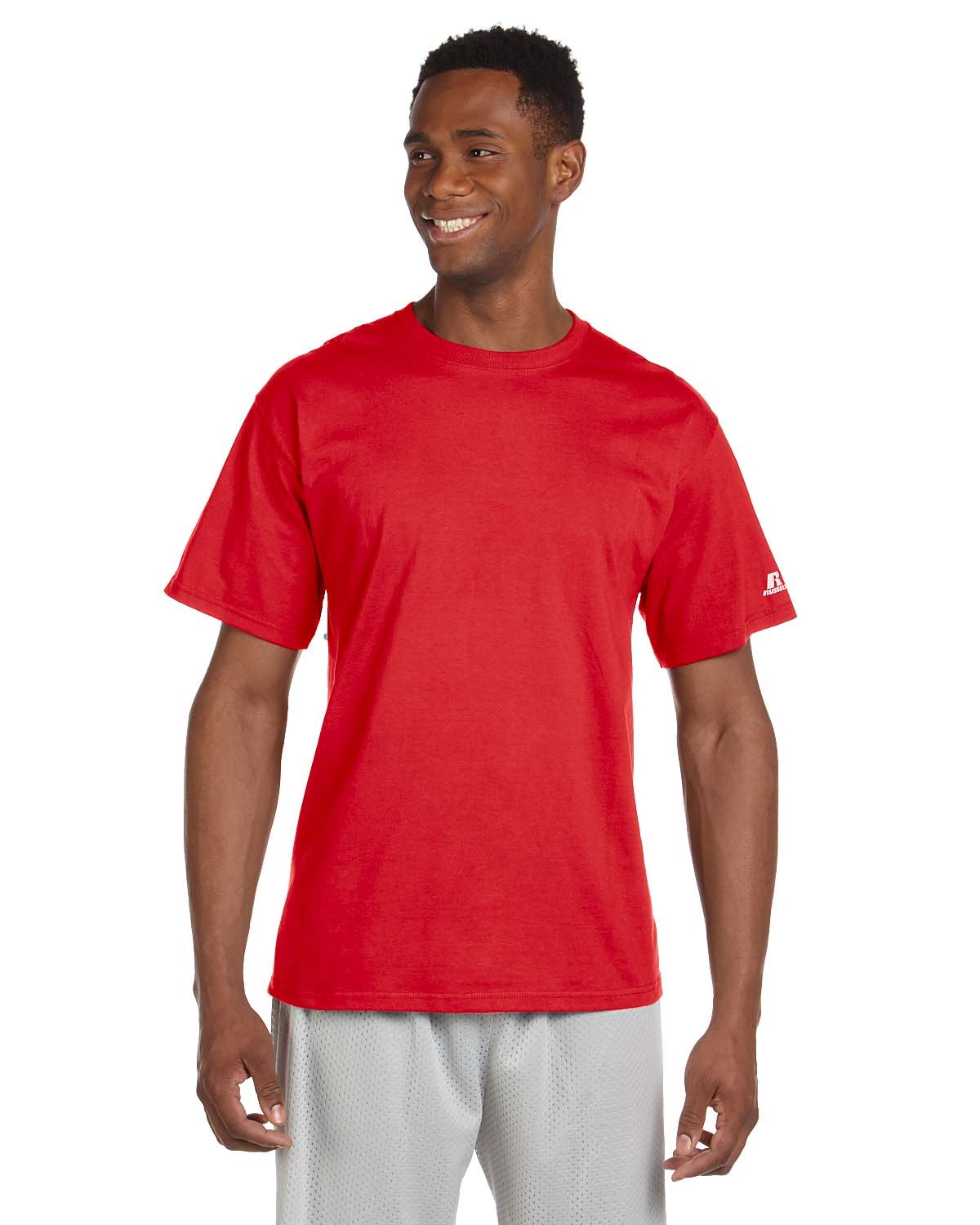 Russell Athletic Men's Basic Cotton T-Shirts - Soft Breathable Crew Neck Tees for Casual Wear, Gym & Everyday Comfort | Pack of 3