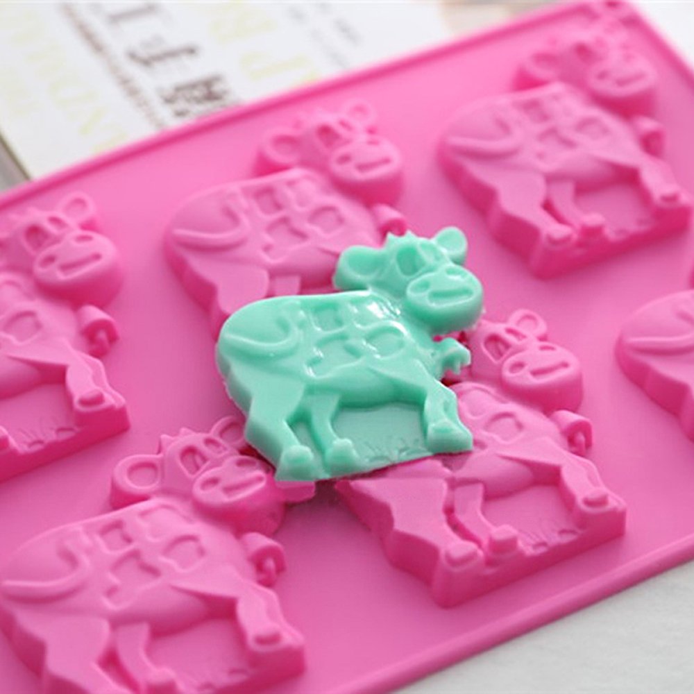 2 Pack Cow Silicone Molds for Baking, Chocolate & Soap Making - DIY Cake Candy Fondant