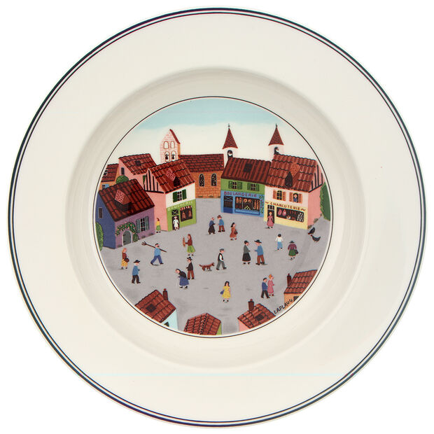 Design Naif Soup Bowl Village Set of 6 - Handmade Ceramic Bowls for Soup, Cereal & Dessert - Perfect for Family Dining & Rustic Kitchen Decor