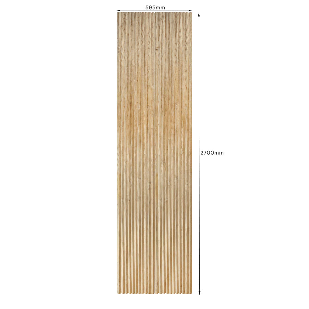WOODFLEX Flexible Wooden Slat Wall Panel - Natural Oak Veneer - 2700mm x 600mm Triangle Design - Modern Acoustic Room Divider for Home & Office Decoration