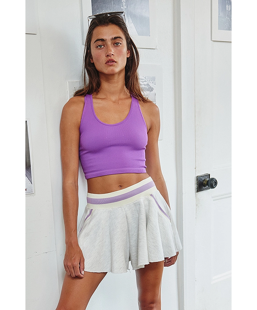 Anna Striped High Waist Banded Flare Shorts for Women - Trendy Summer Casual Outfits & Beach Vacations