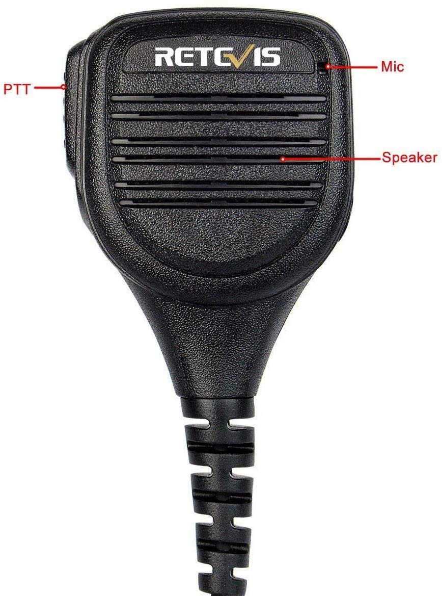 Retevis 2 Pin Remote Speaker Mic for Baofeng 888S UV-5R Kenwood Two Way Radios - Compatible with Retevis H-777 RT27 RT22 RT15 RT19 RB17 RT17 RT67 (1 Pack) - Perfect for Outdoor Adventures, Construction Sites & Emergency Communication