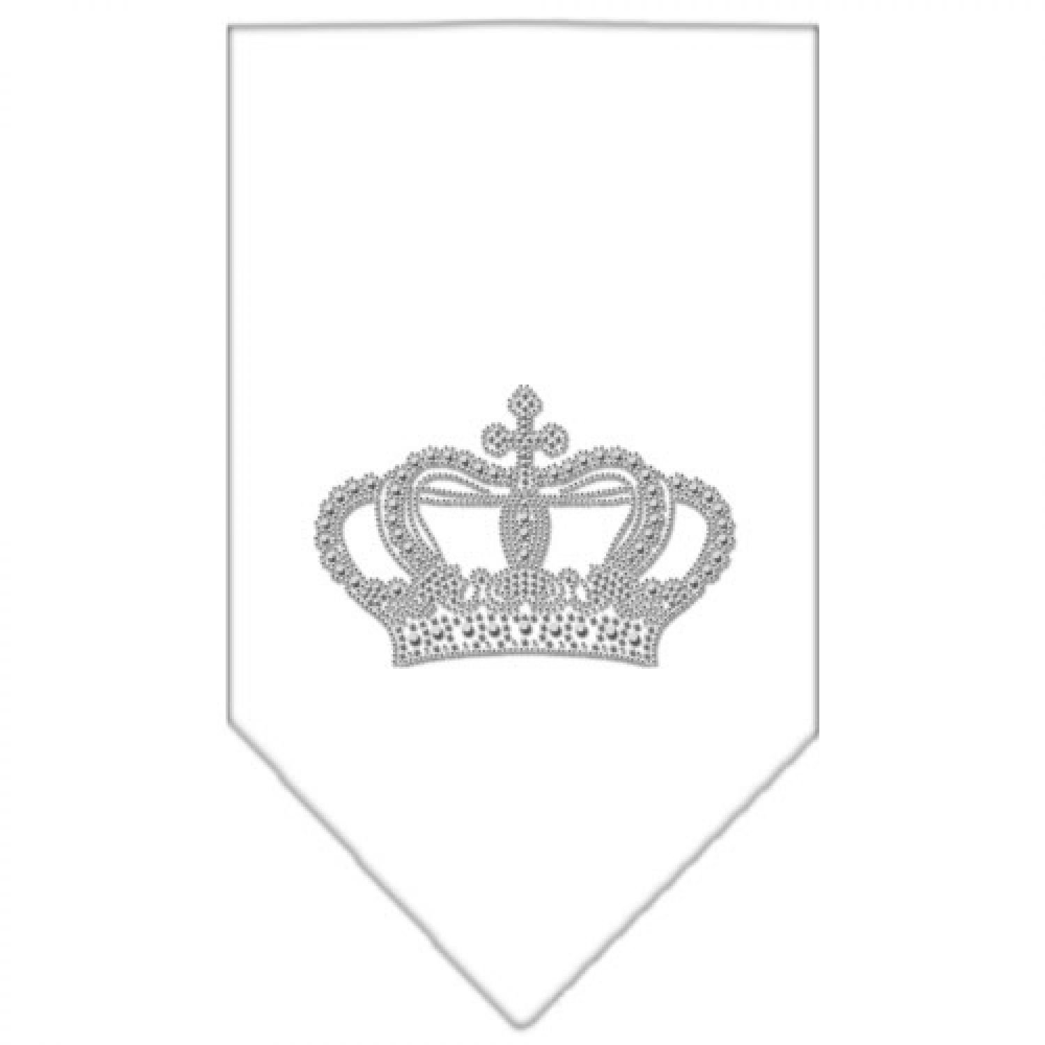 Sparkling Rhinestone Crown Dog Bandana - Elegant White Pet Bandana for Small Dogs - Perfect for Pet Parties, Photo Shoots & Special Occasions